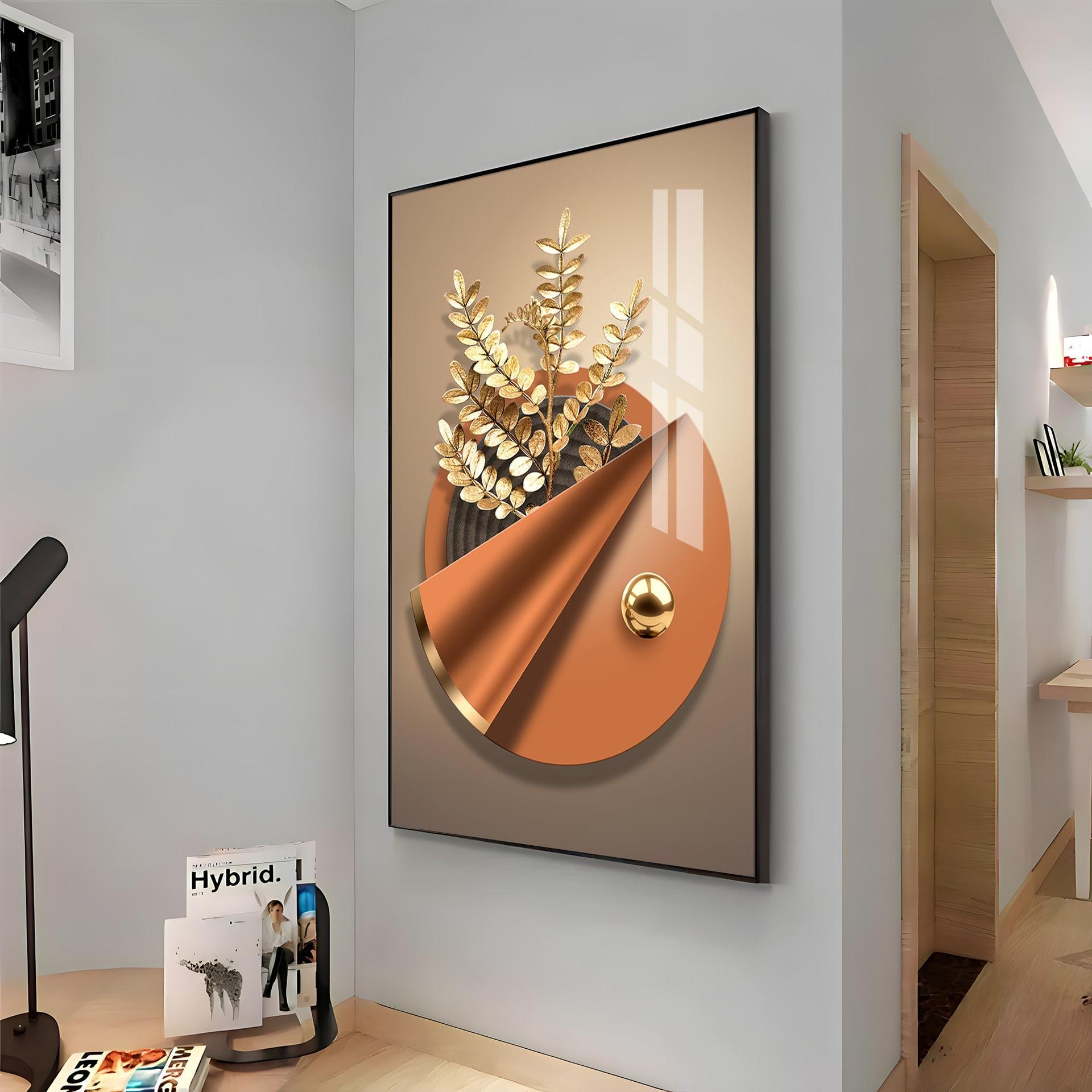 Aura Golden Petals Luxury Crystal Vertical Wall Art - Image 13