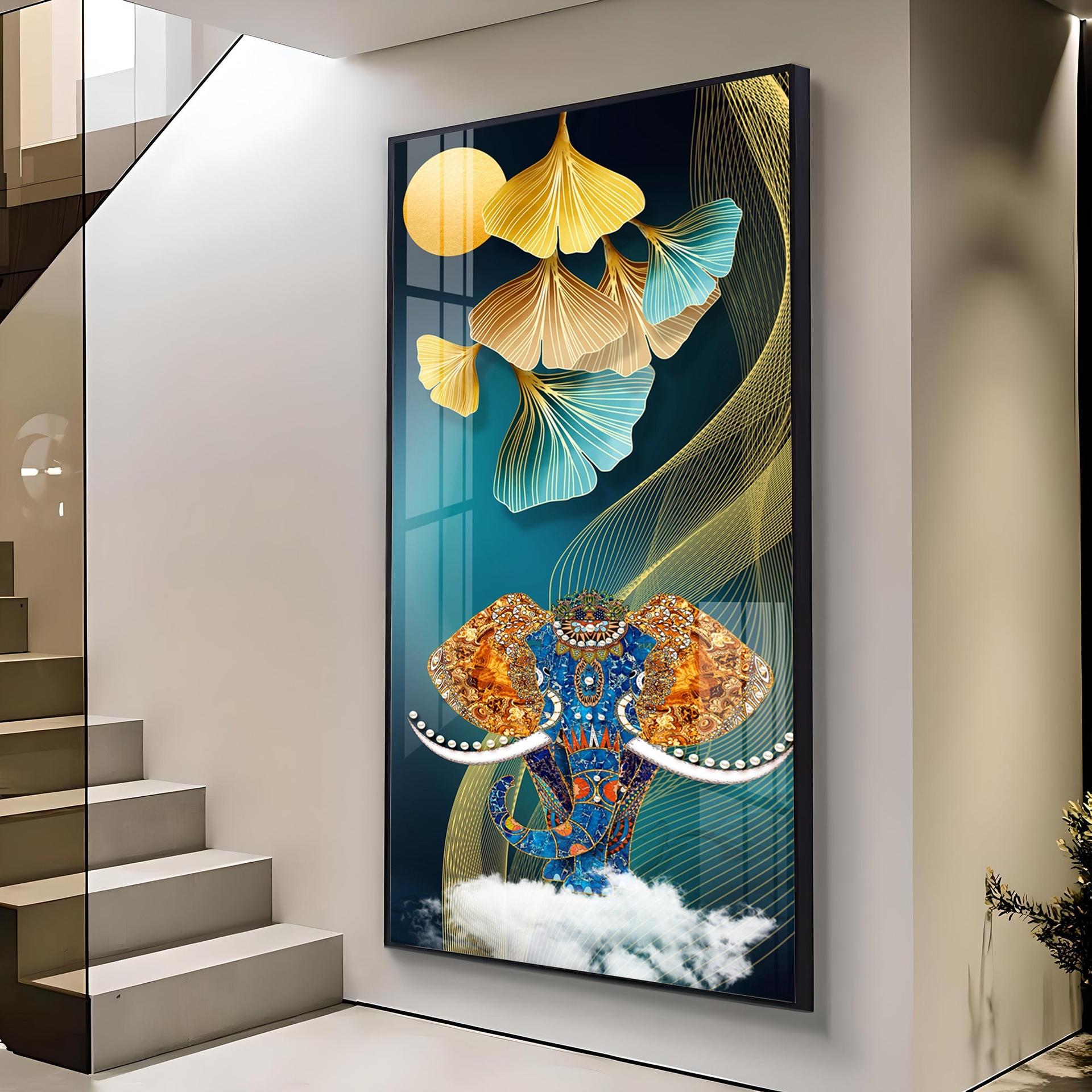 Jeweled Elephant Premium Acrylic Vertical Wall Art - Image 9