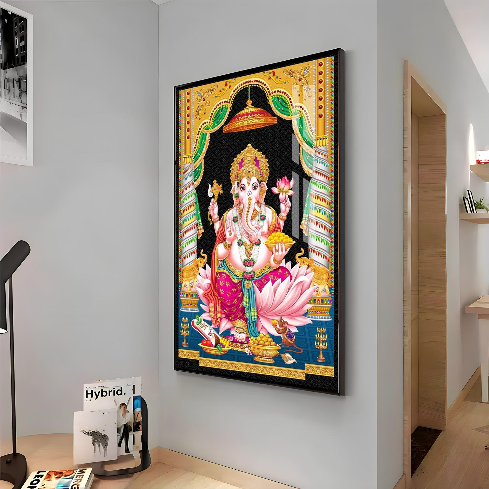 Divine Ganesh Serenity Premium Acrylic Vertical Wall Art - Image 15