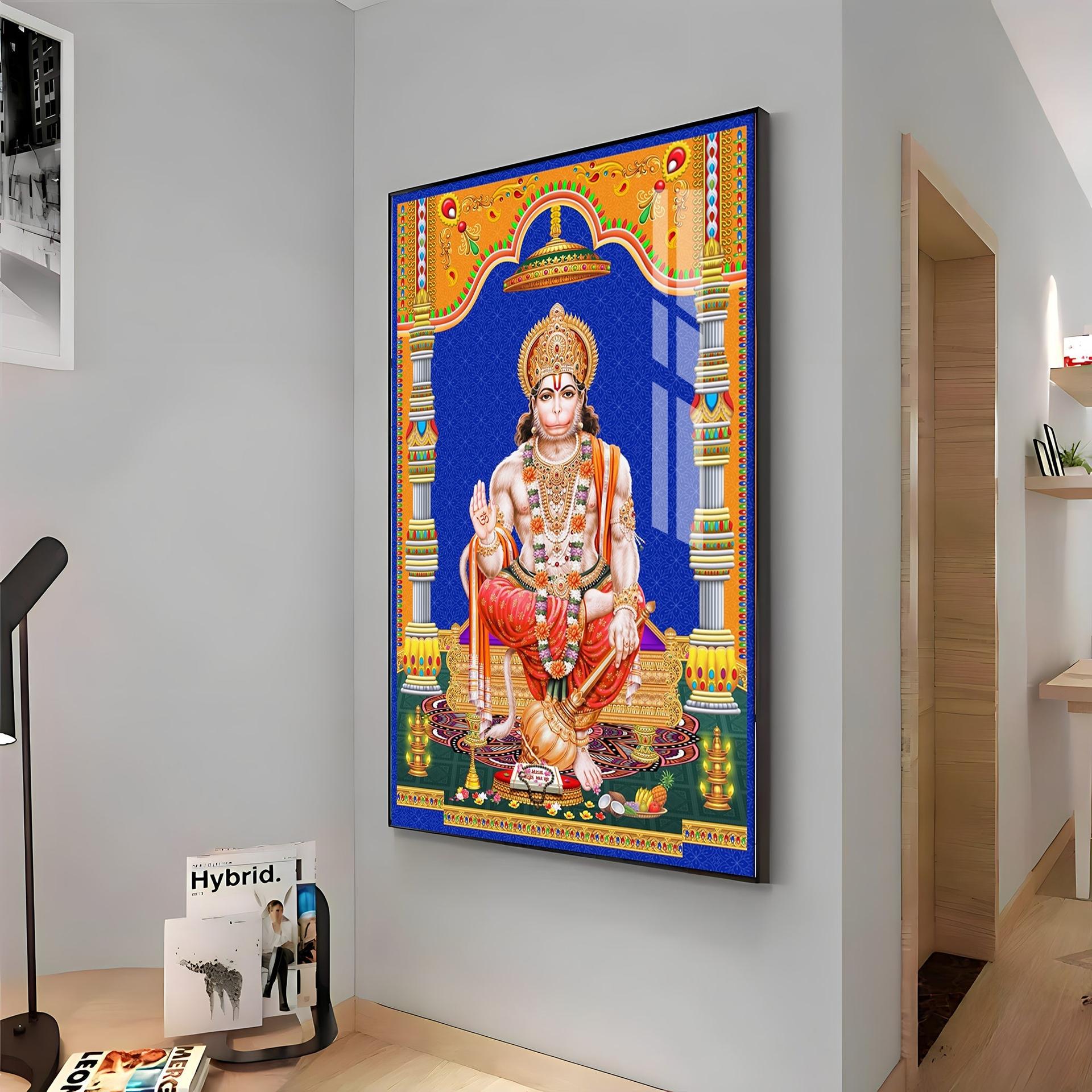 Divine Lord Hanuman Premium Acrylic Vertical Wall Art - Image 13