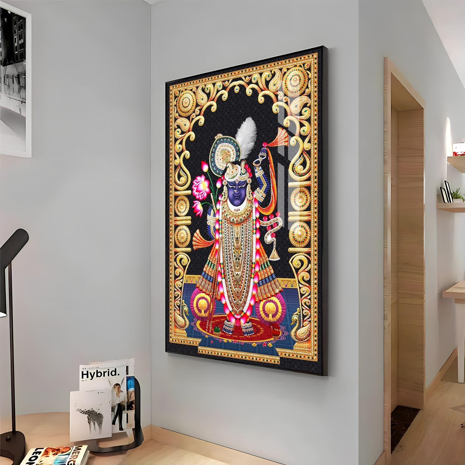 Celestial Krishna Premium Acrylic Vertical Wall Art - Image 15