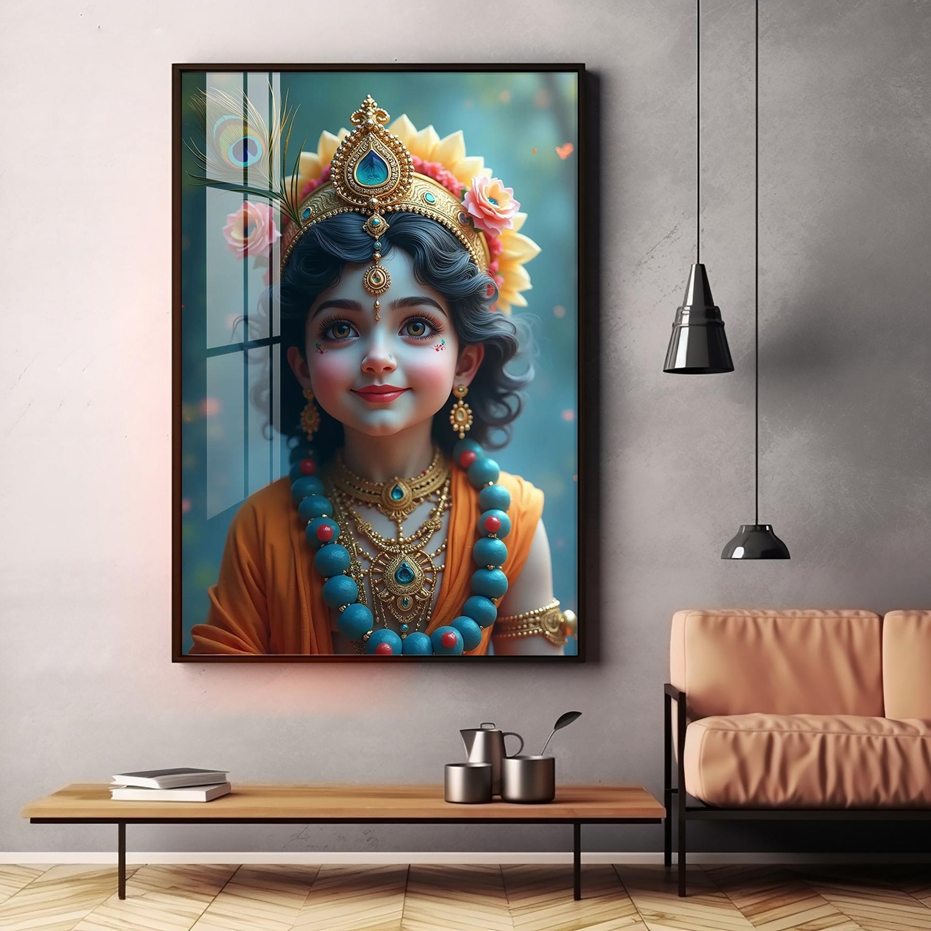 Little Krishna Resonance Premium Acrylic Wall Art - Image 14