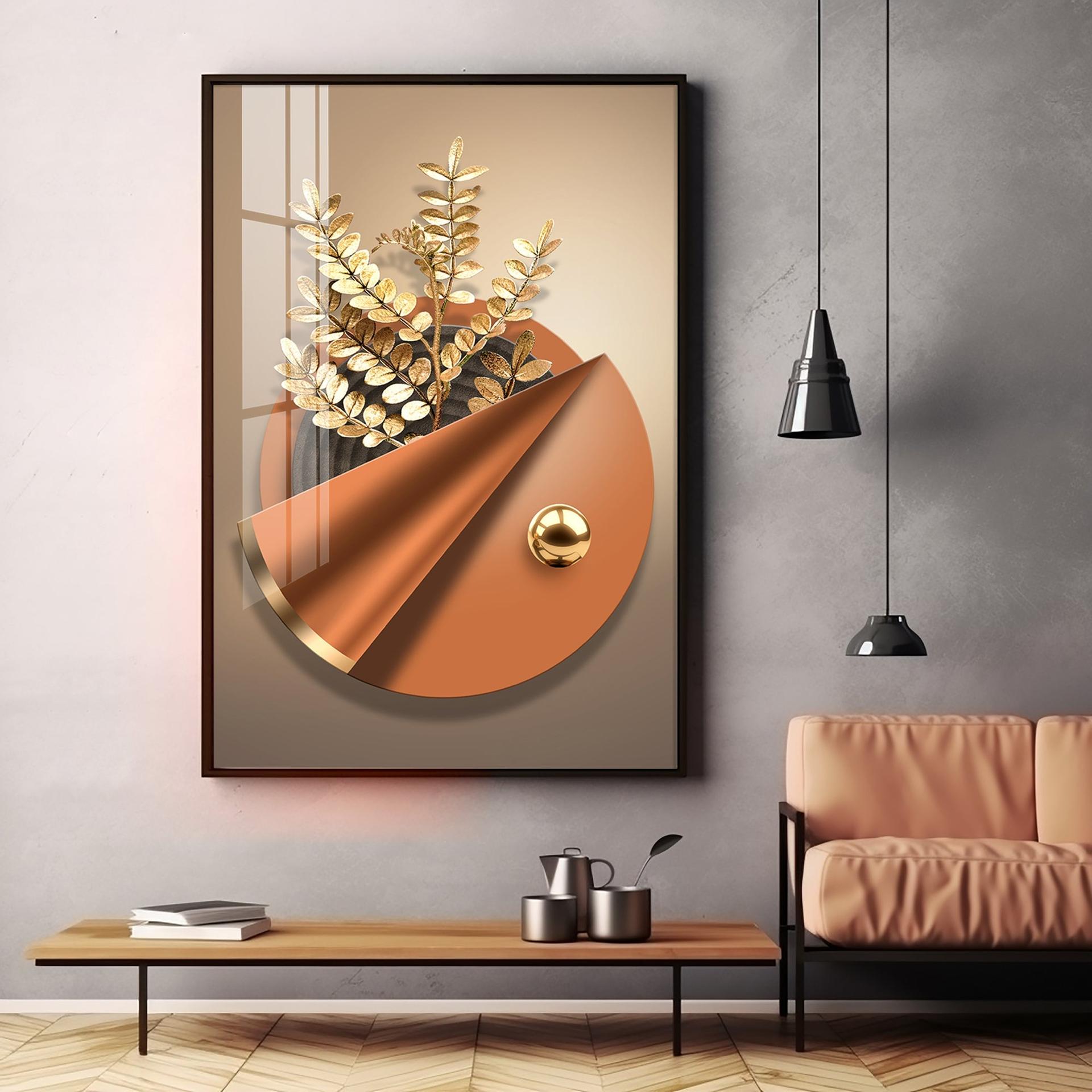 Aura Golden Petals Luxury Crystal Vertical Wall Art - Image 15