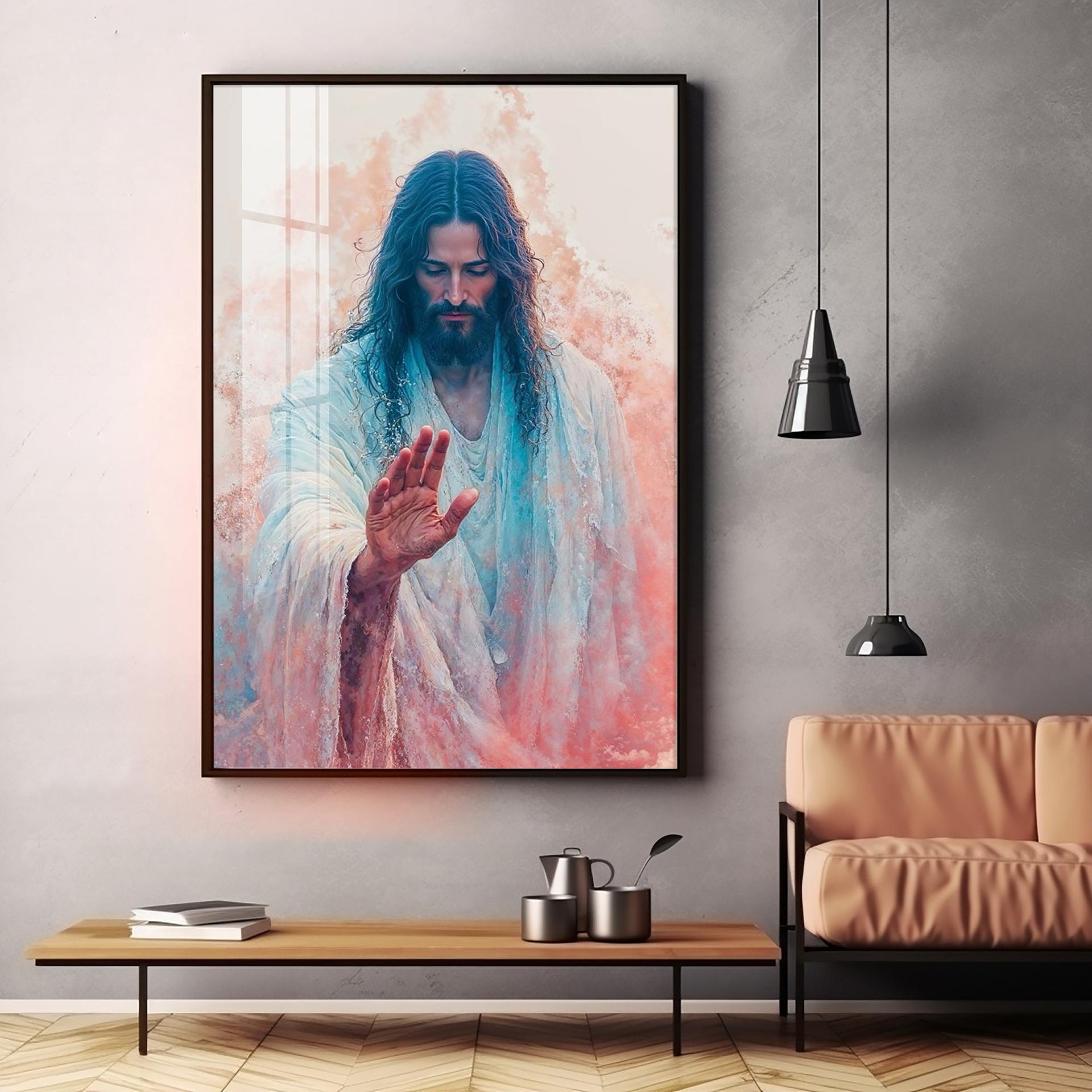 Jesus Christ Blessing Hand Premium Acrylic Wall Art - Image 11
