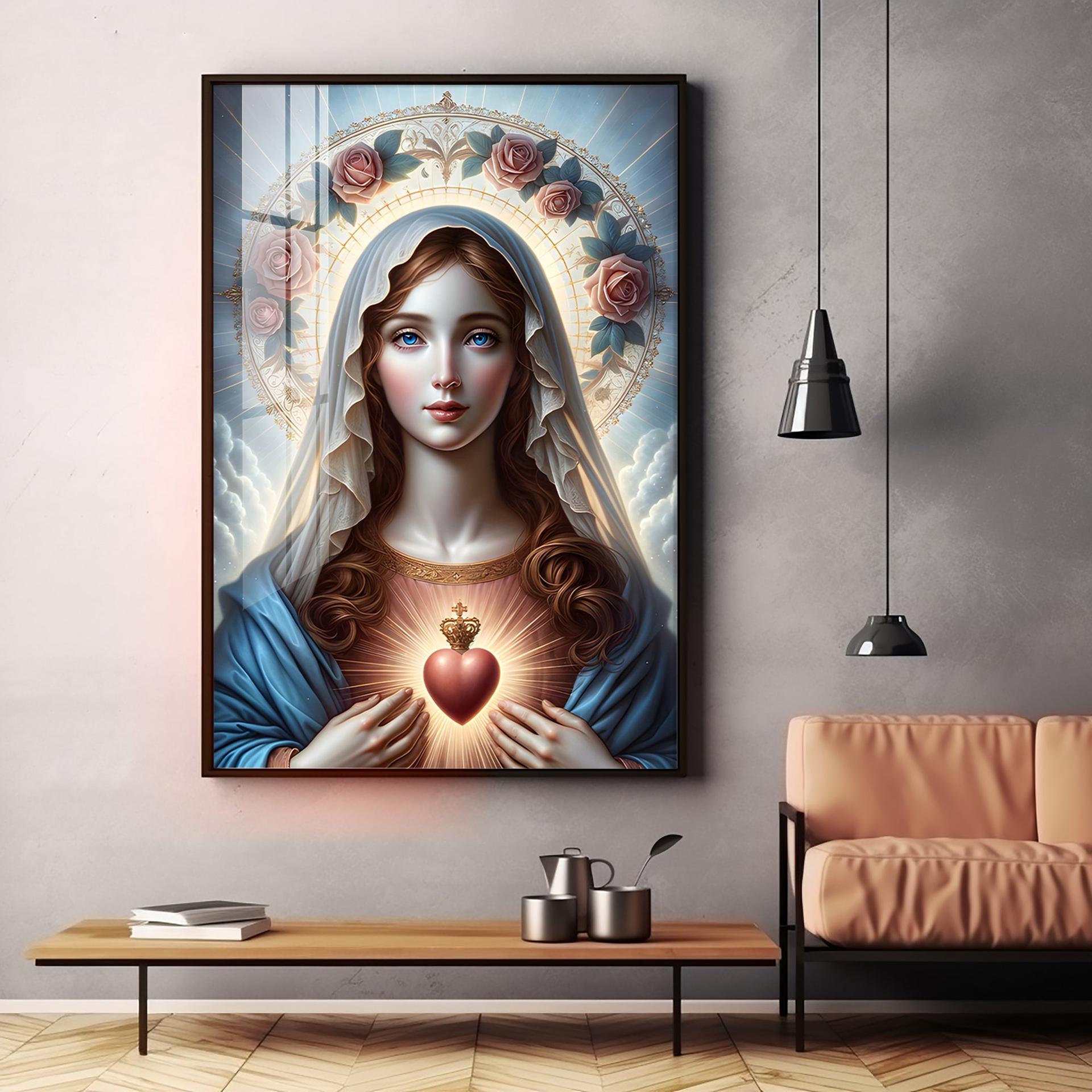 Sacred Heart Serenity Premium Acrylic Vertical Wall Art - Image 16
