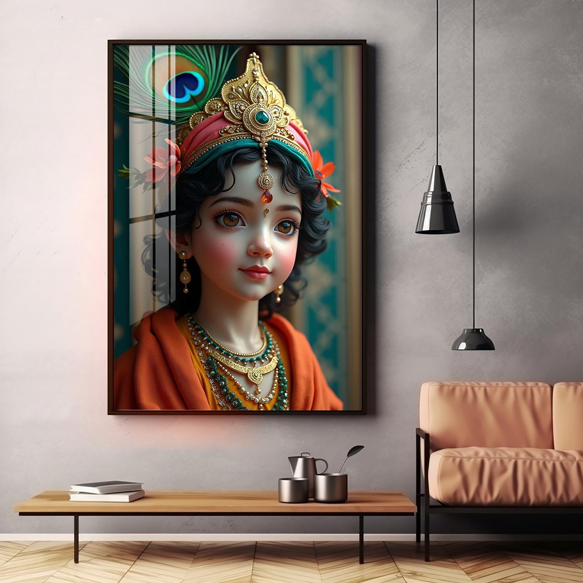 Krishna Reverberations Premium Acrylic Wall Art - Image 10
