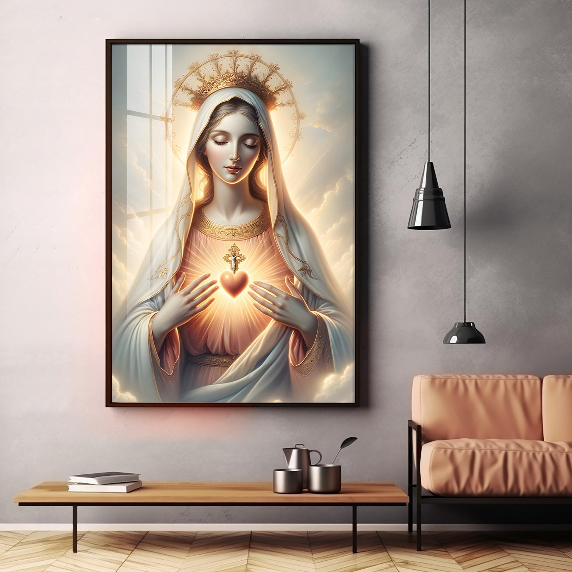 Divine Embrace Of Mary Premium Acrylic Vertical Wall Art - Image 15