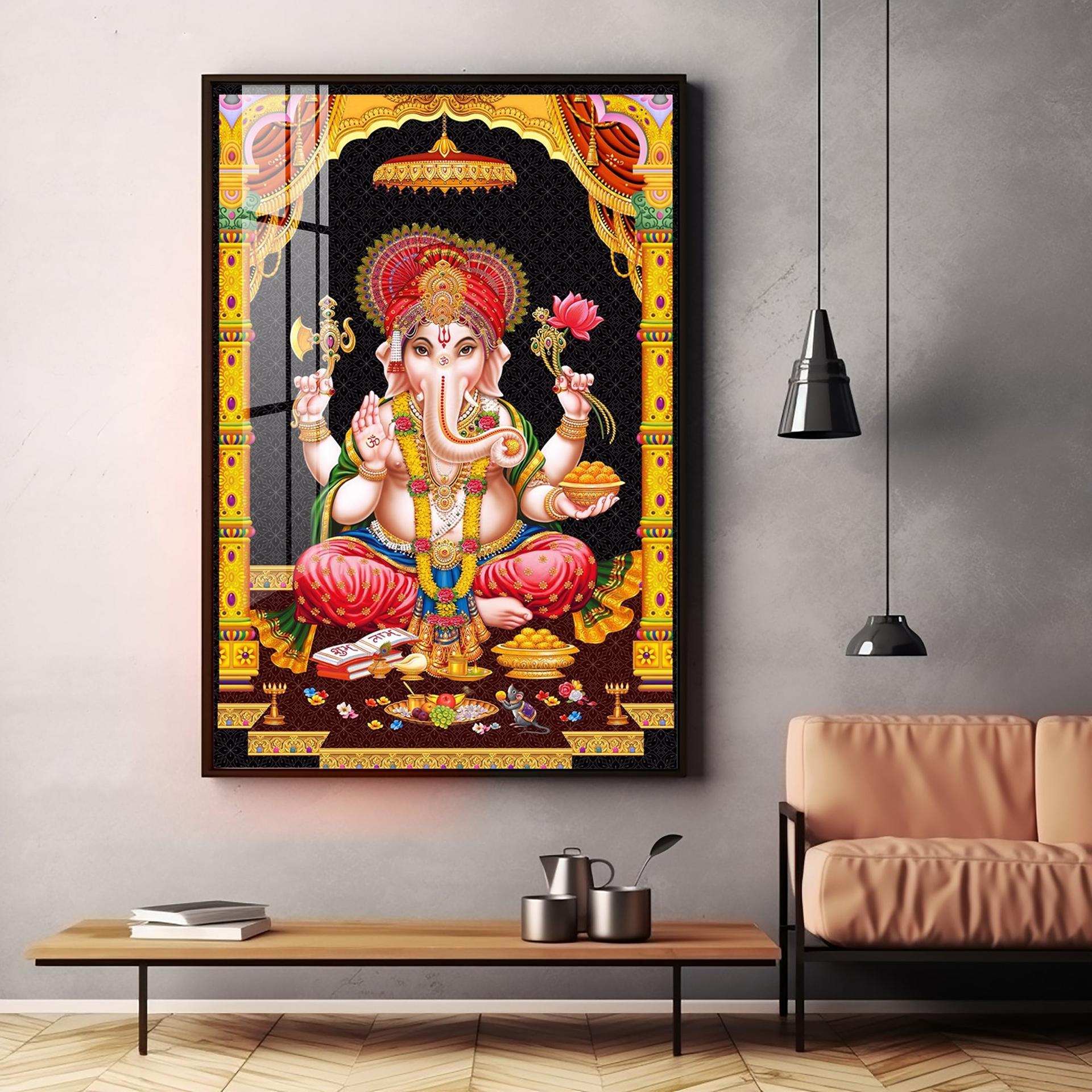 Sacred Ganesha Premium Acrylic Vertical Wall Art - Image 11