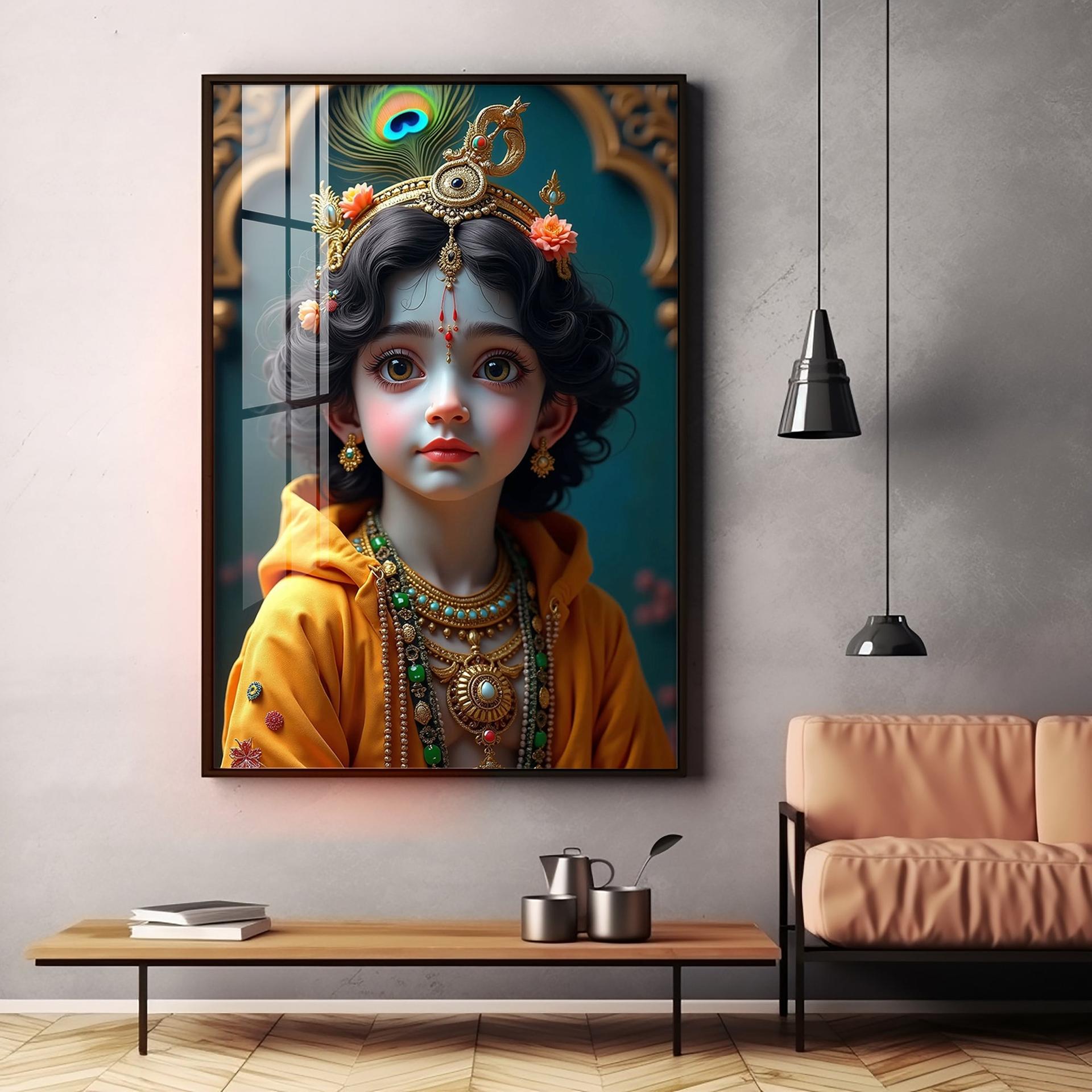 Krishna's Infinite Presence Premium Acrylic Wall Art - Image 11