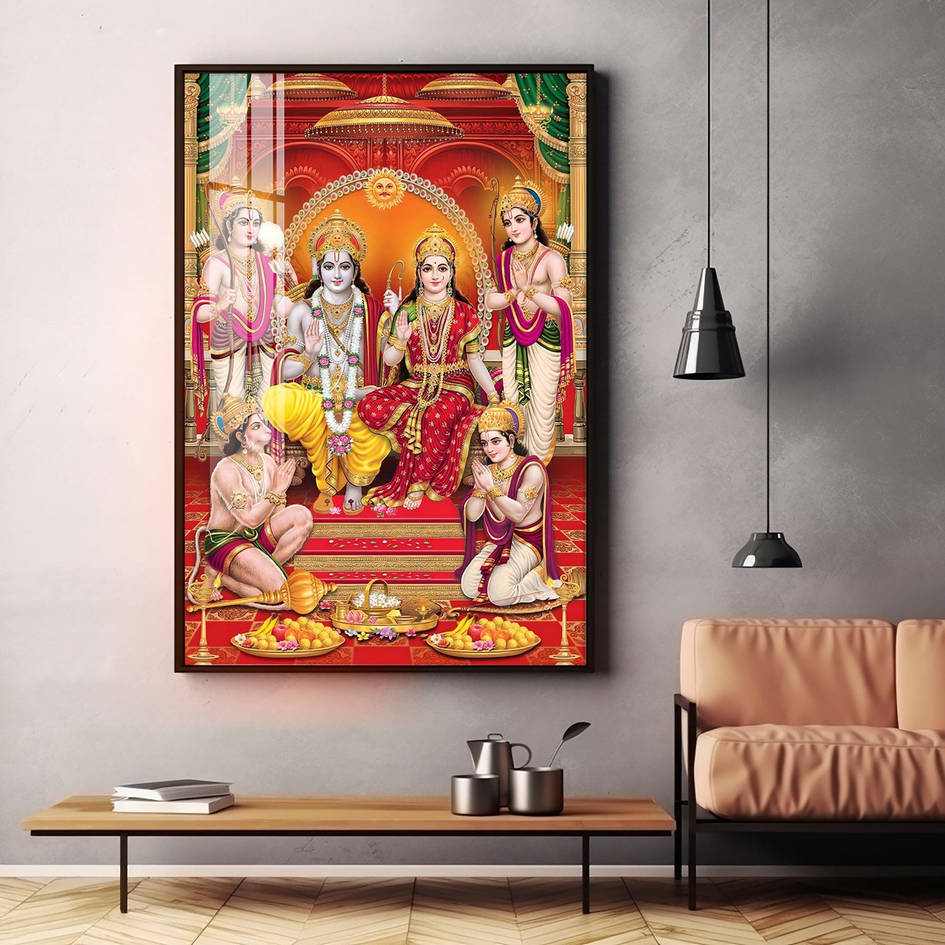 Shri Ram Darbar Premium Acrylic Vertical Wall Art - Image 3