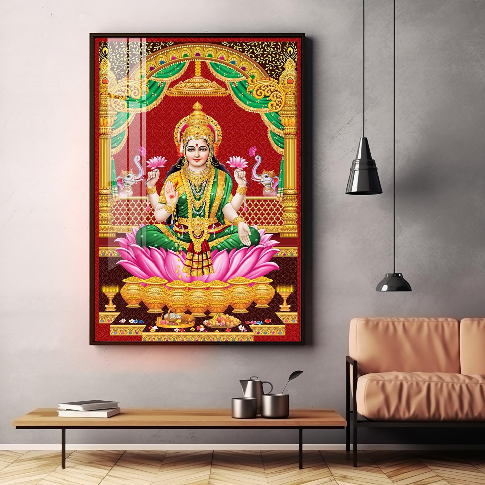 Lakshmi's Blessing Premium Acrylic Vertical Wall Art - Image 15