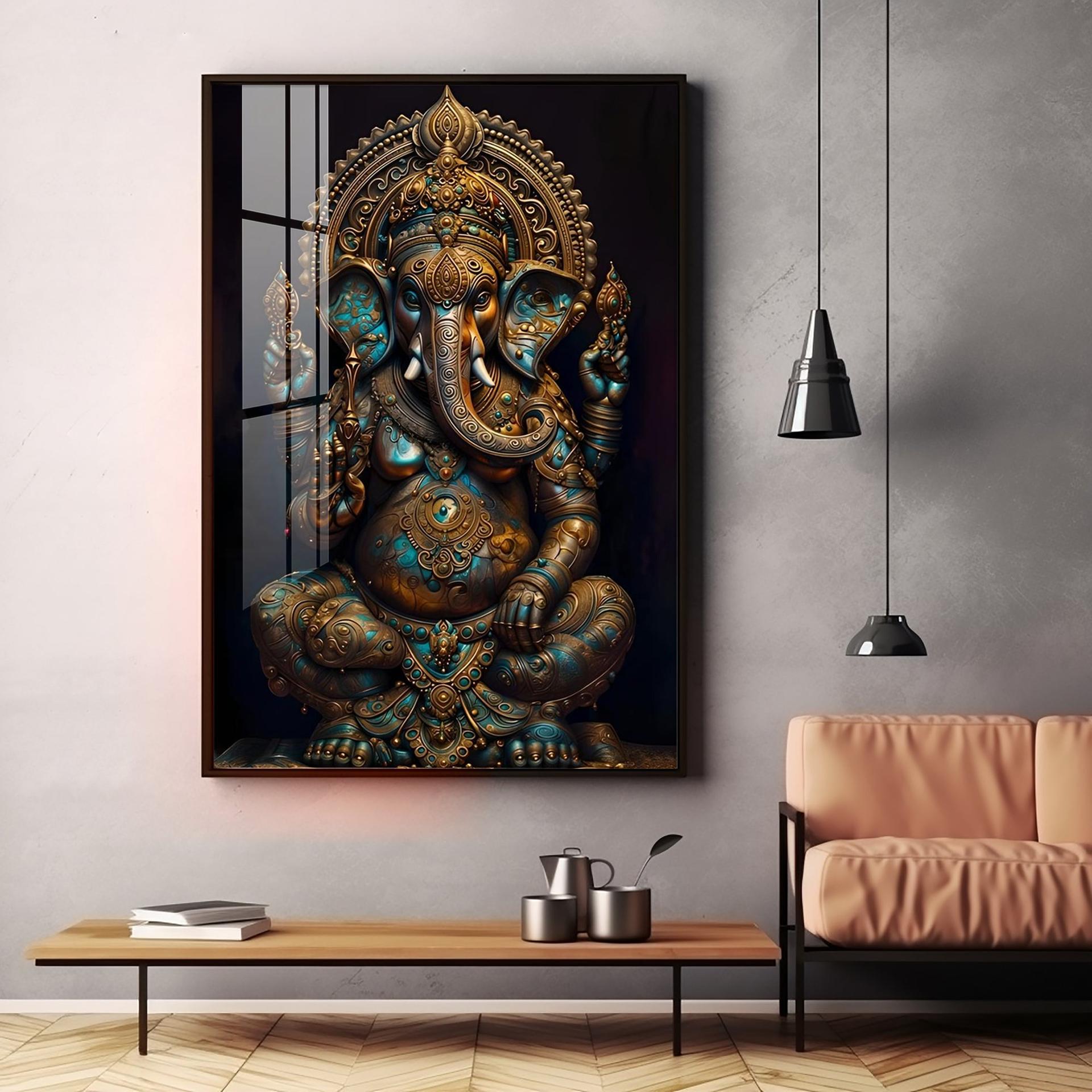 Lord Ganesha Premium Acrylic Vertical Wall Art - Image 12