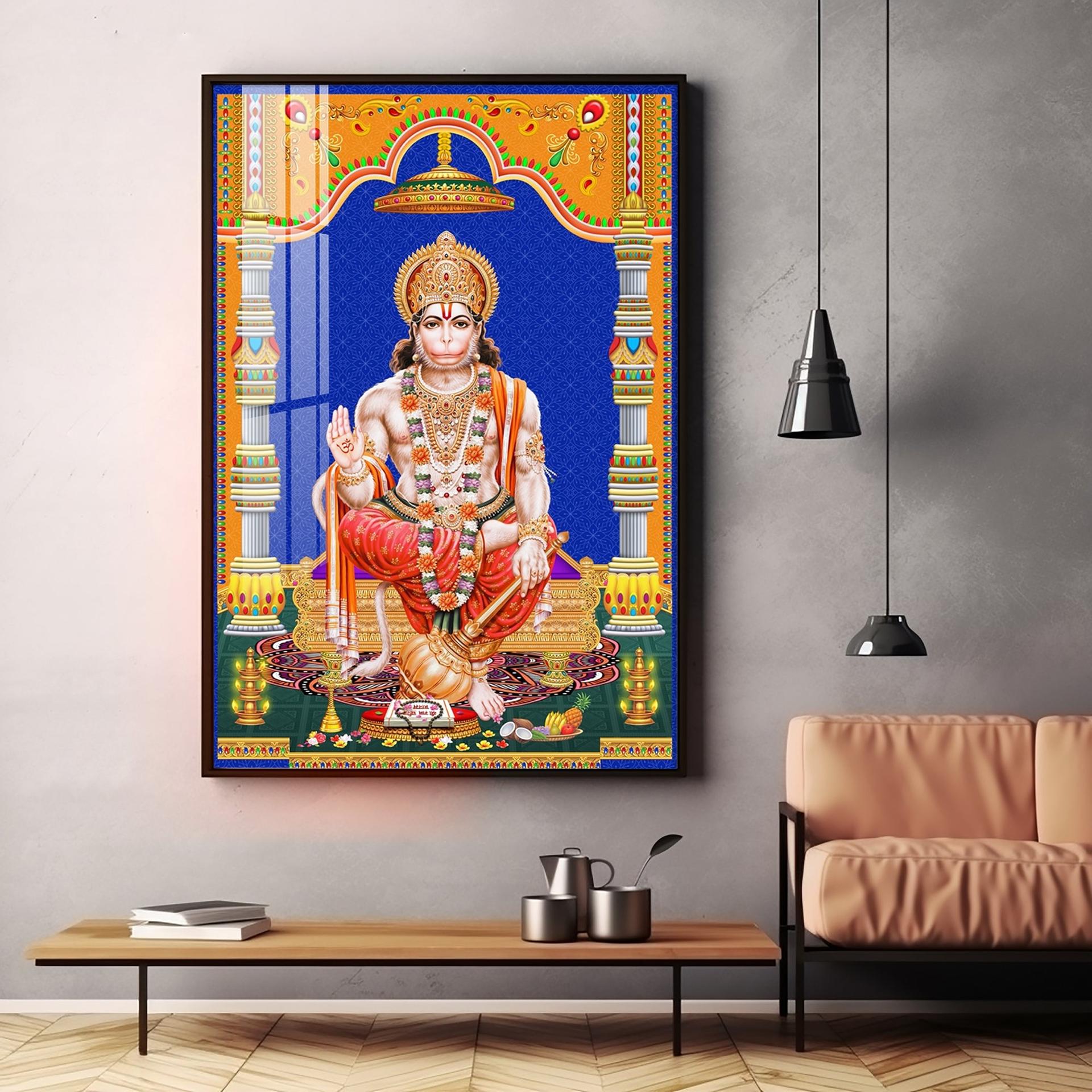 Divine Lord Hanuman Premium Acrylic Vertical Wall Art - Image 11