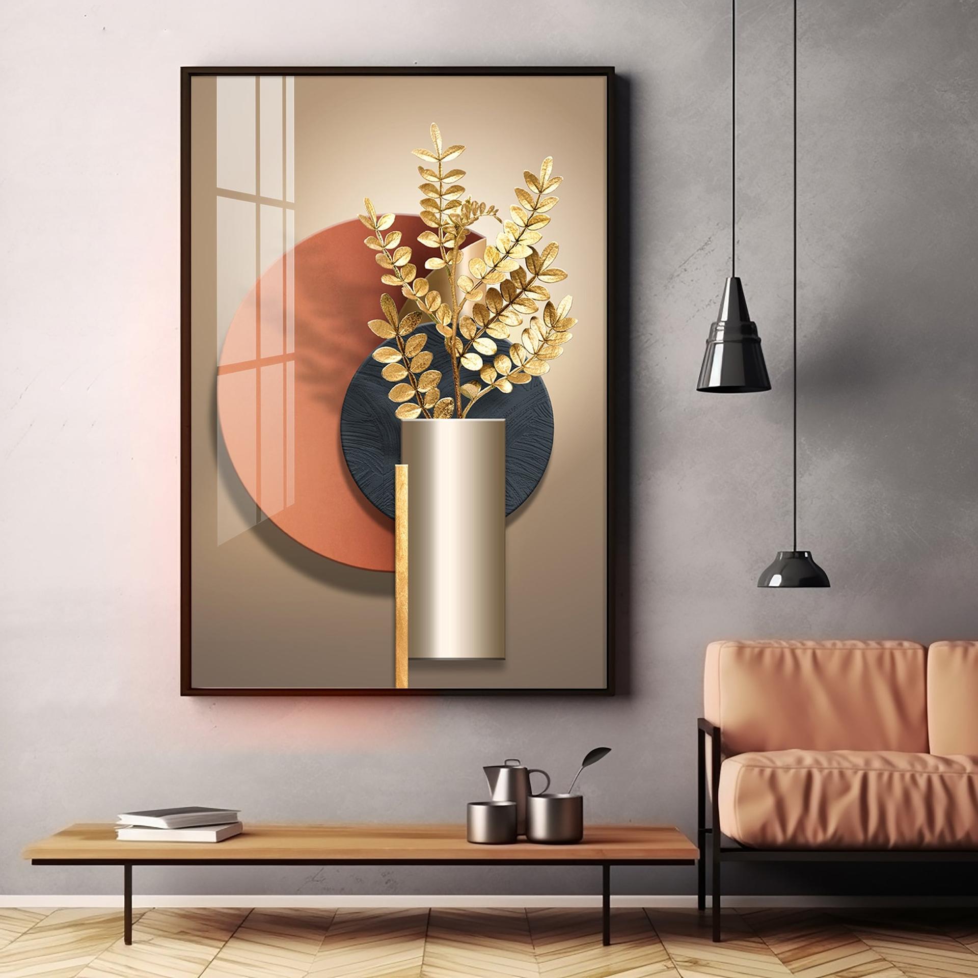 Floral Serenity Vase Luxury Crystal Vertical Wall Art - Image 12