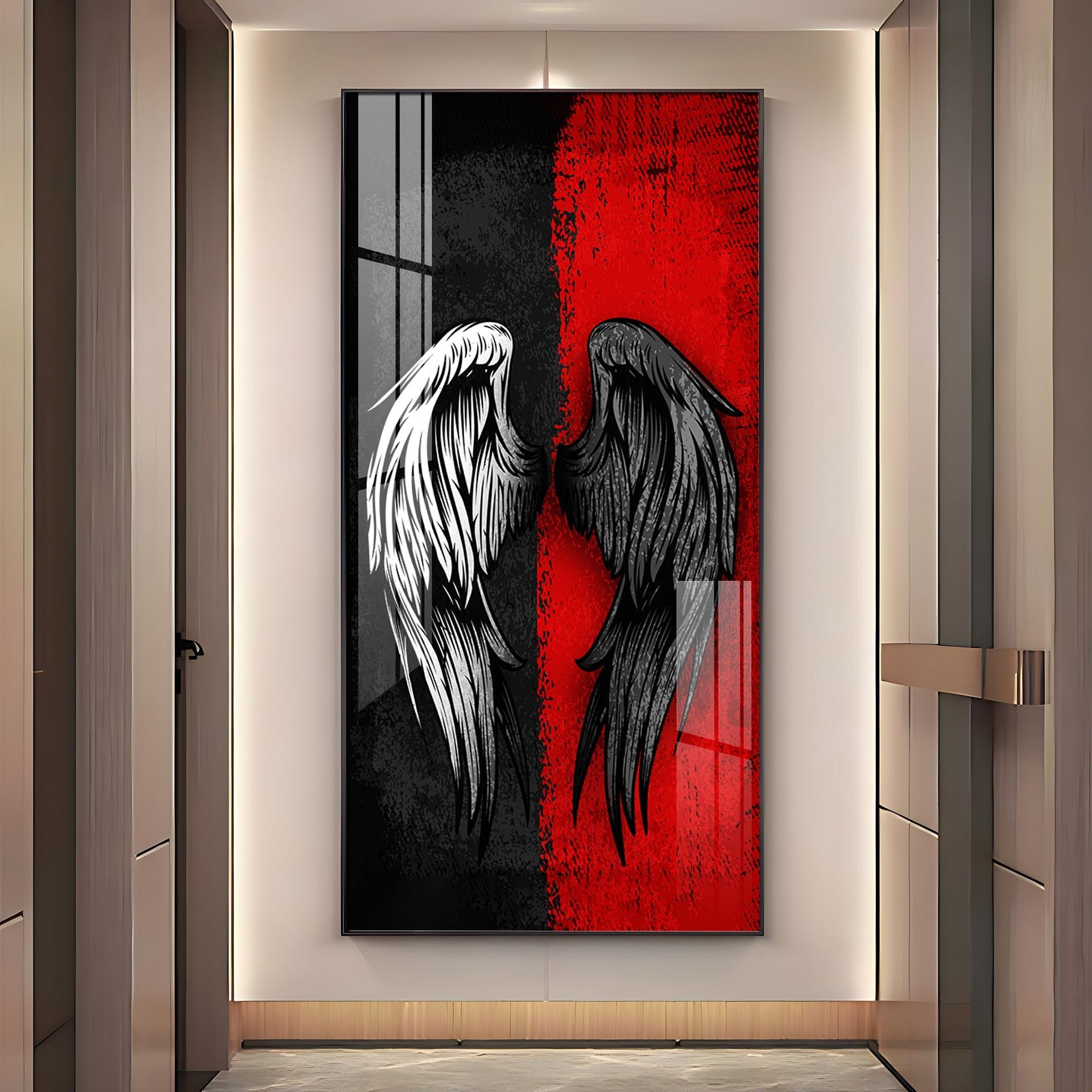 Shadowed Wings Of Passion Premium Acrylic Vertical Wall Art - Image 12