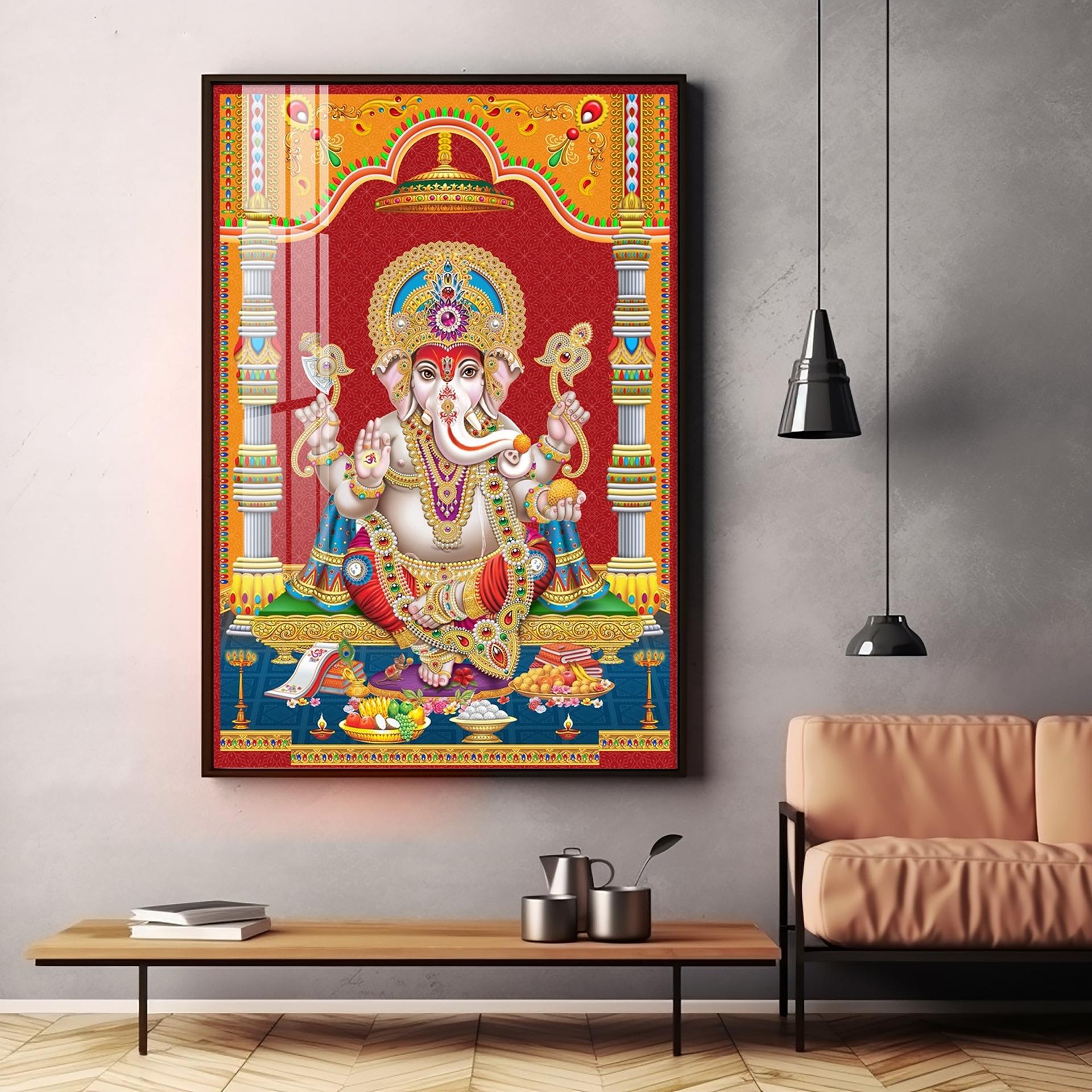 Divine Ganesha Premium Acrylic Vertical Wall Art - Image 17