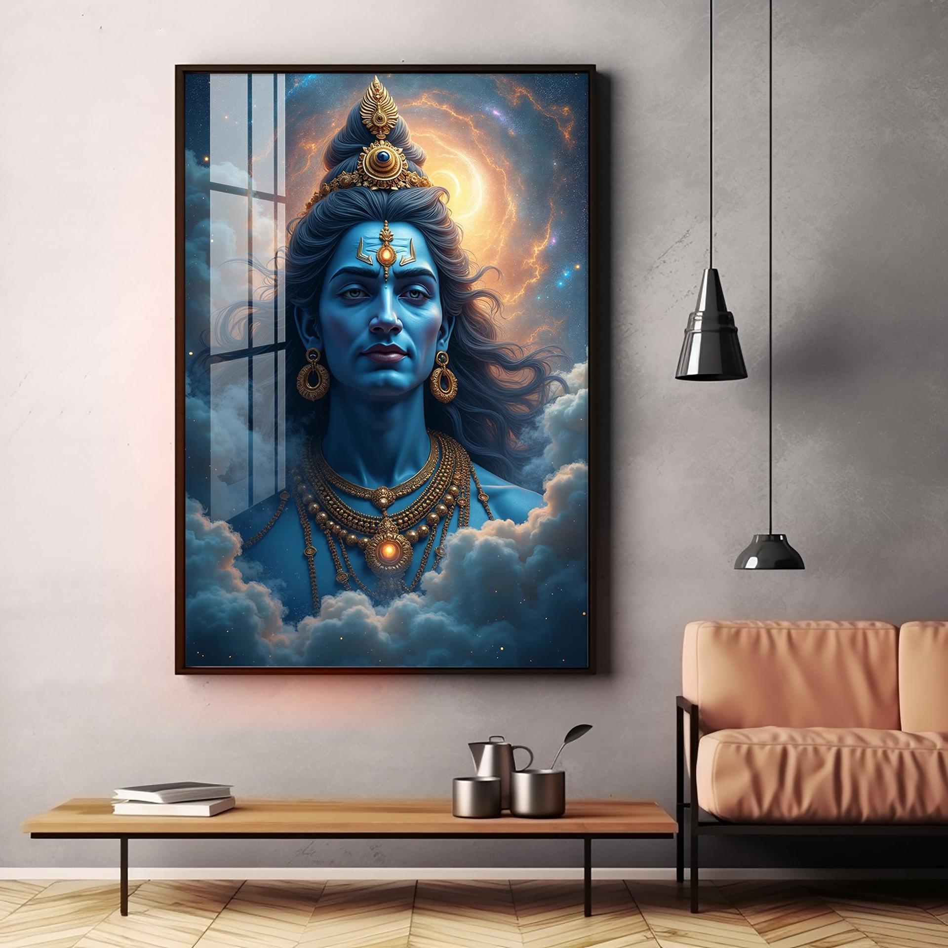 Lord Shiva Cloudscape Premium Acrylic Wall Art - Image 14