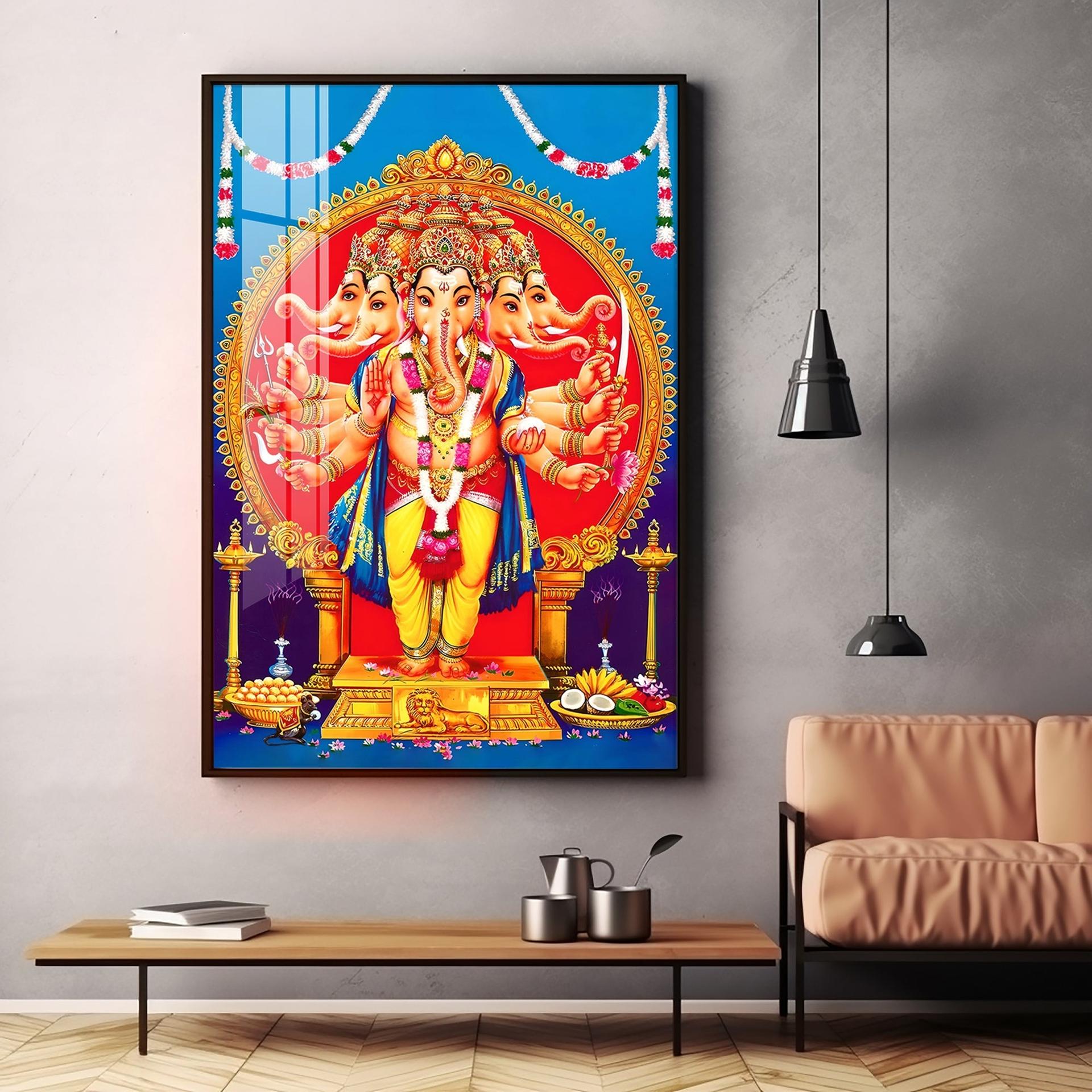 Ganesha's Embrace Premium Vertical Acrylic Wall Art - Image 4
