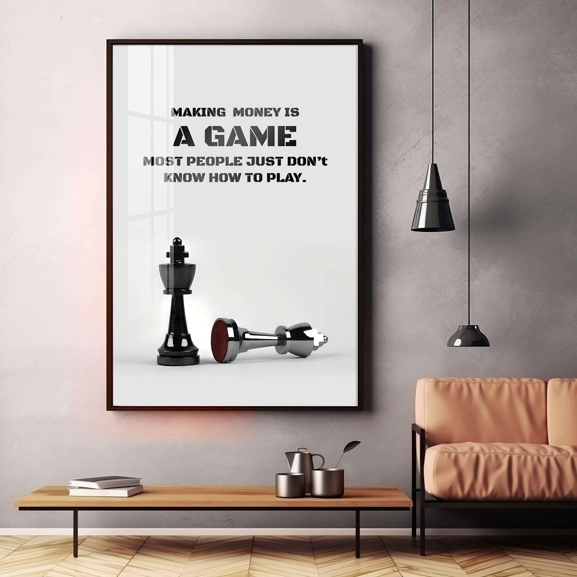 Making Money Is A Game Premium Acrylic Vertical Wall Art - Image 13