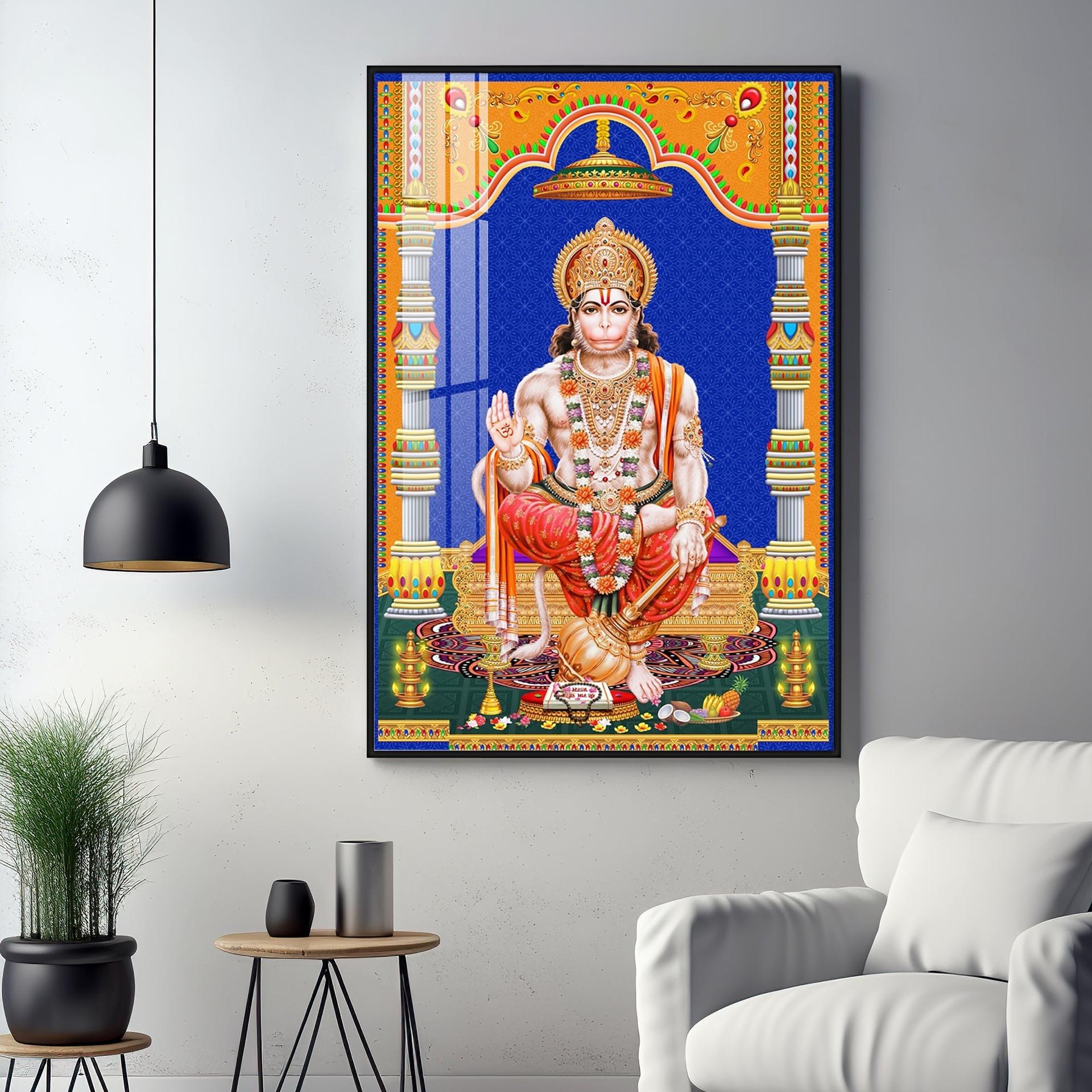 Divine Lord Hanuman Premium Acrylic Vertical Wall Art - Image 17