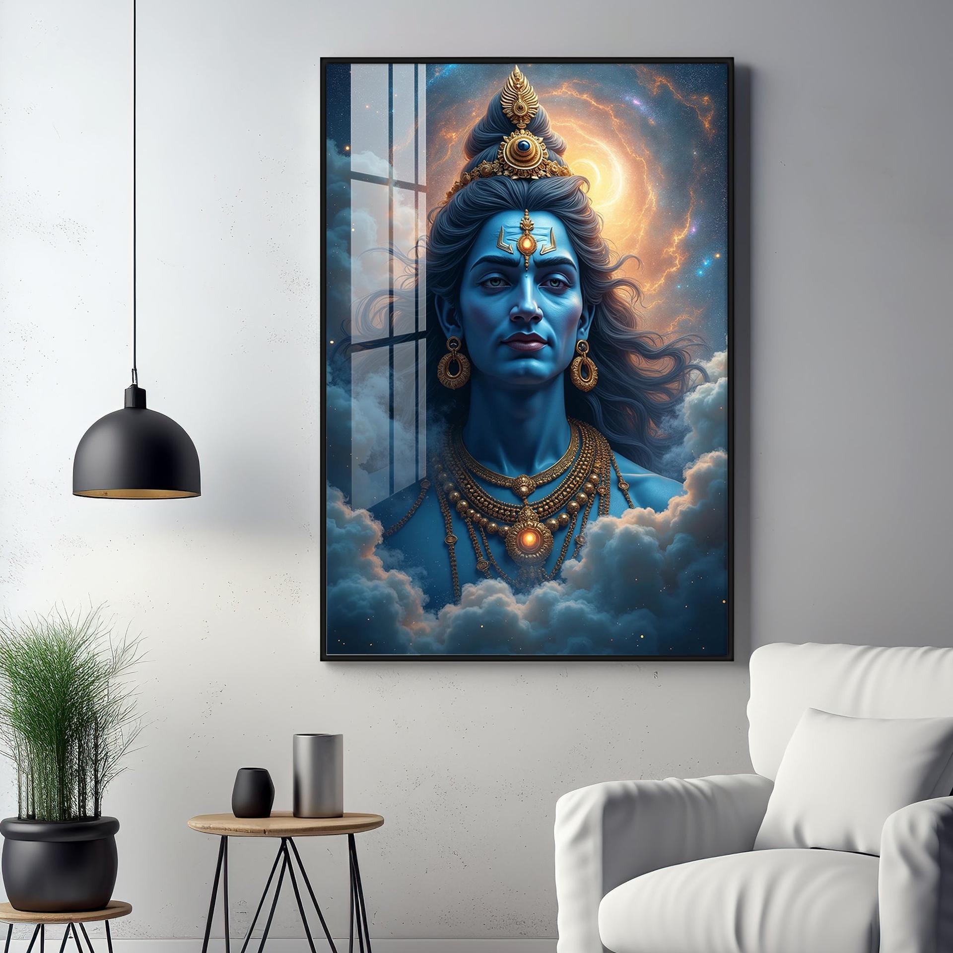 Lord Shiva Cloudscape Premium Acrylic Wall Art - Image 8
