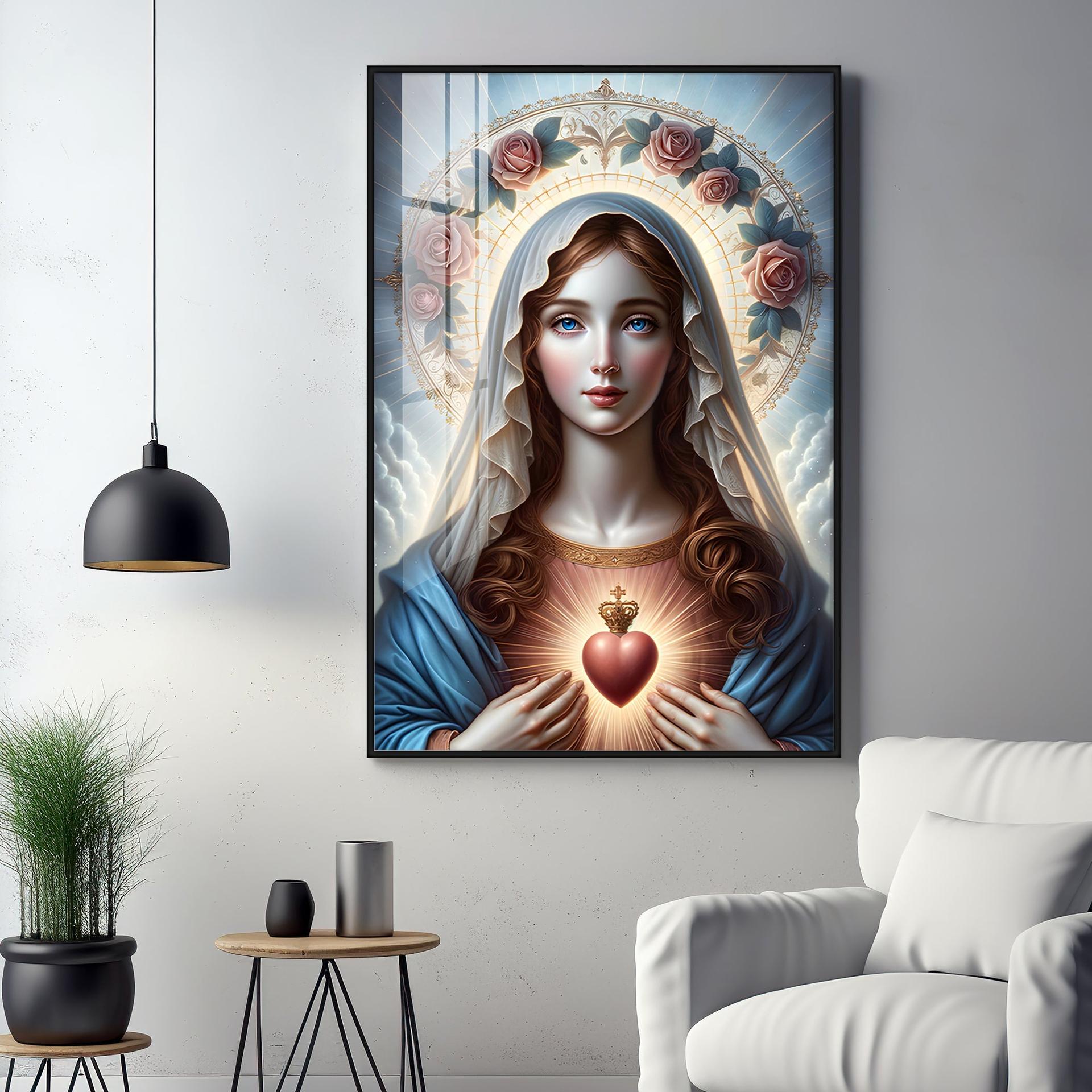 Sacred Heart Serenity Premium Acrylic Vertical Wall Art - Image 12