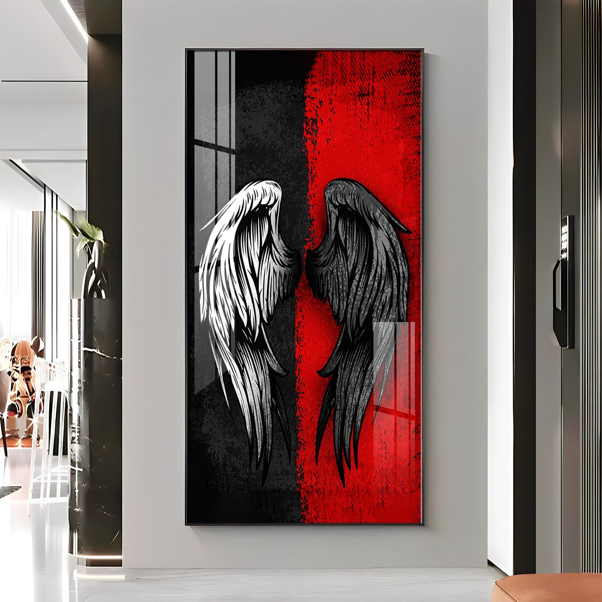 Shadowed Wings Of Passion Premium Acrylic Vertical Wall Art - Image 10