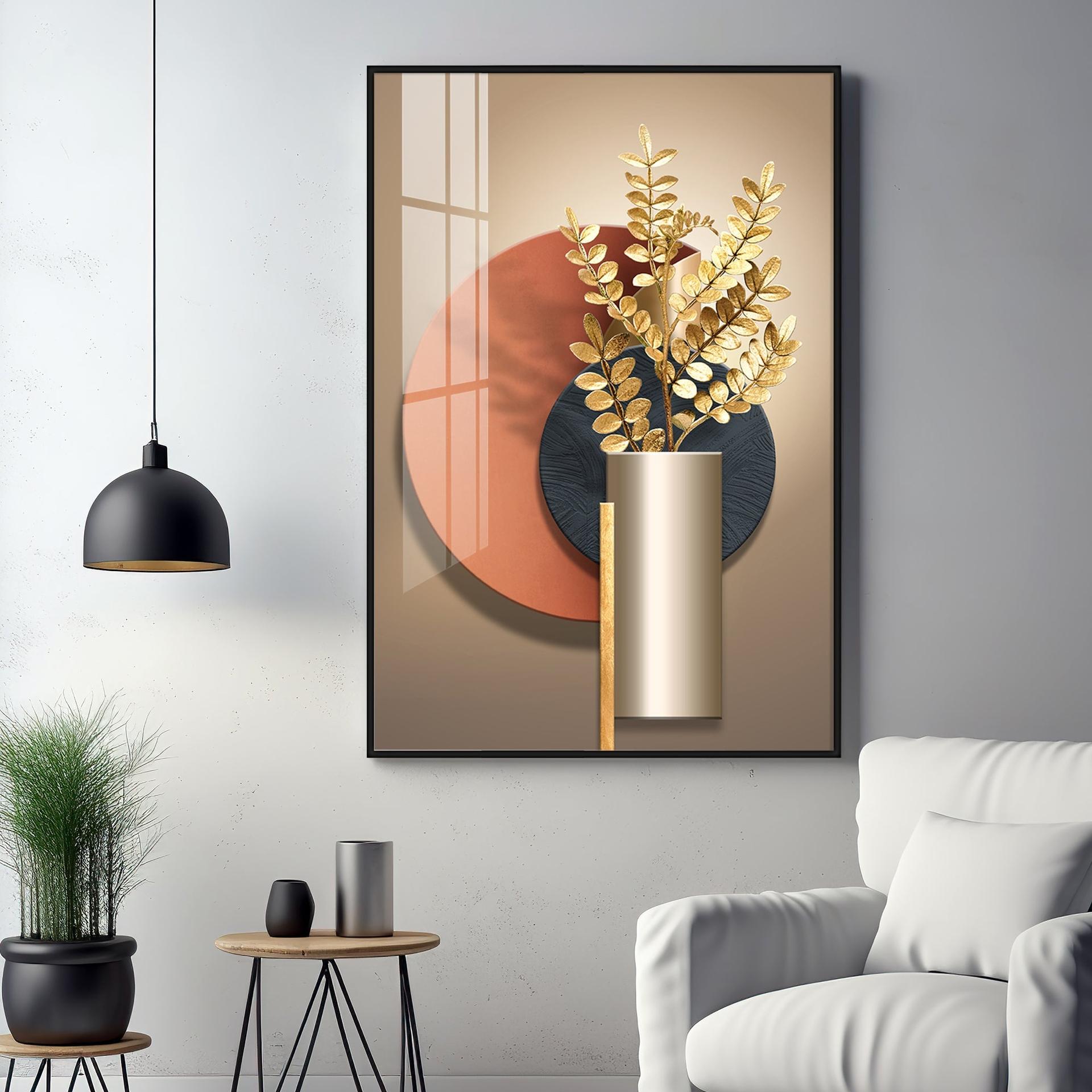 Floral Serenity Vase Luxury Crystal Vertical Wall Art - Image 10