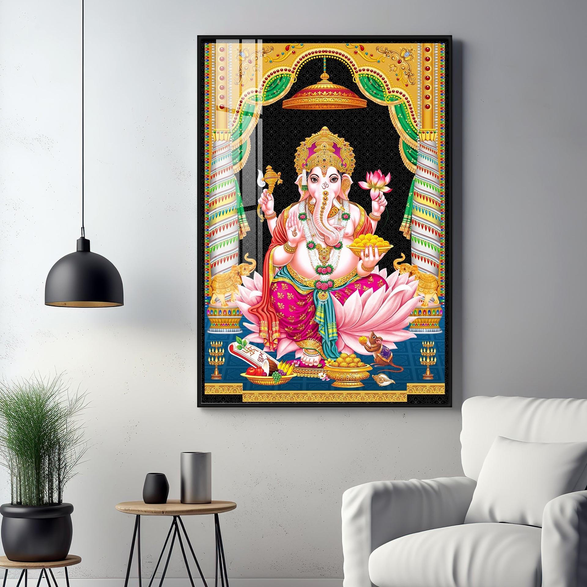 Divine Ganesh Serenity Premium Acrylic Vertical Wall Art - Image 13