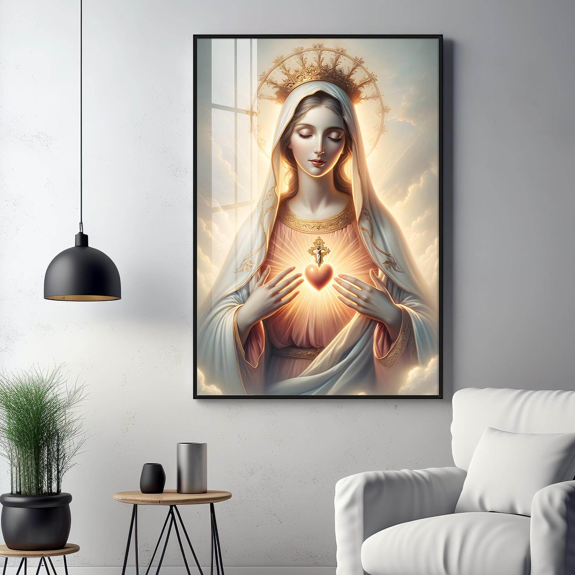 Divine Embrace Of Mary Premium Acrylic Vertical Wall Art - Image 10