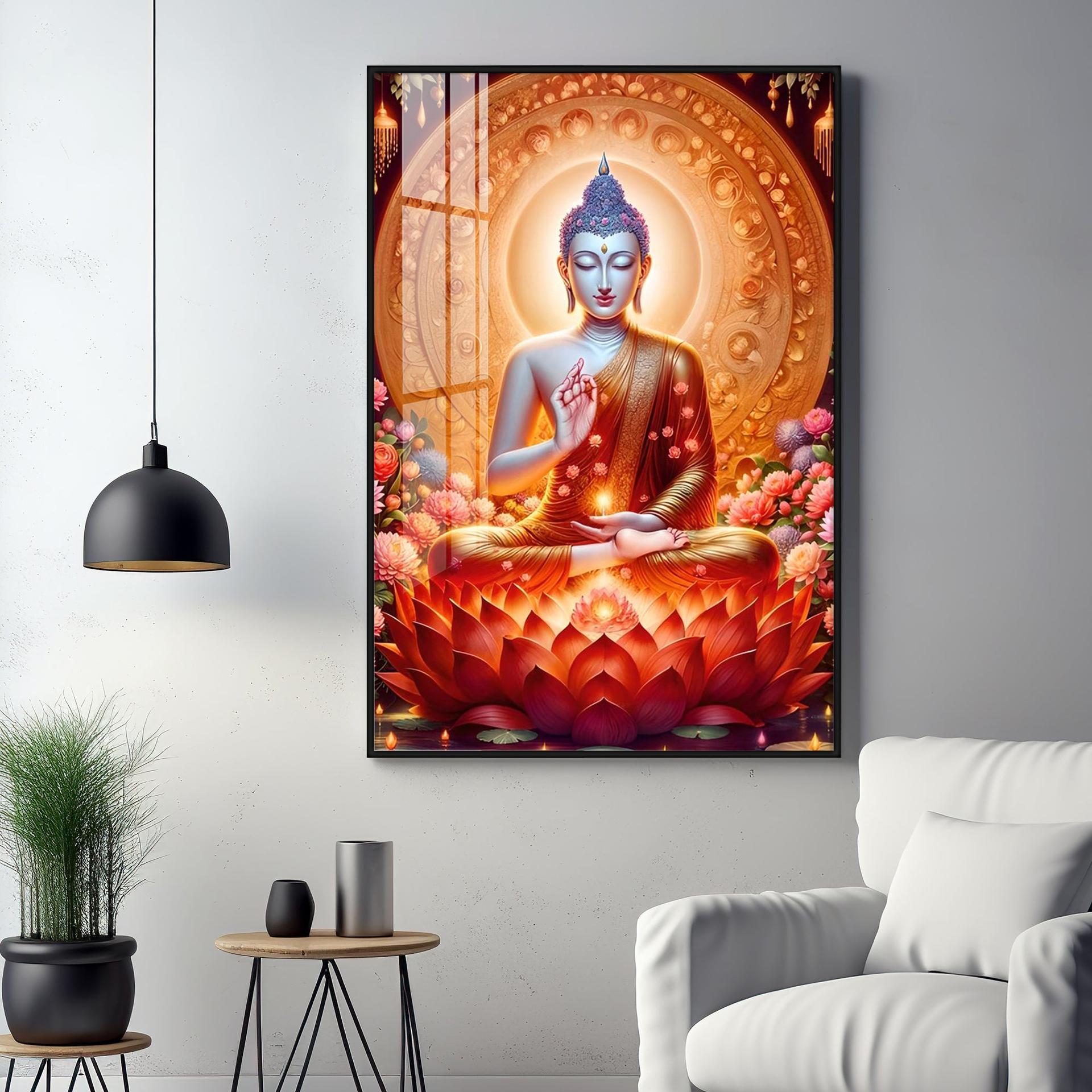 Peaceful Buddha Premium Acrylic Vertical Wall Art - Image 14