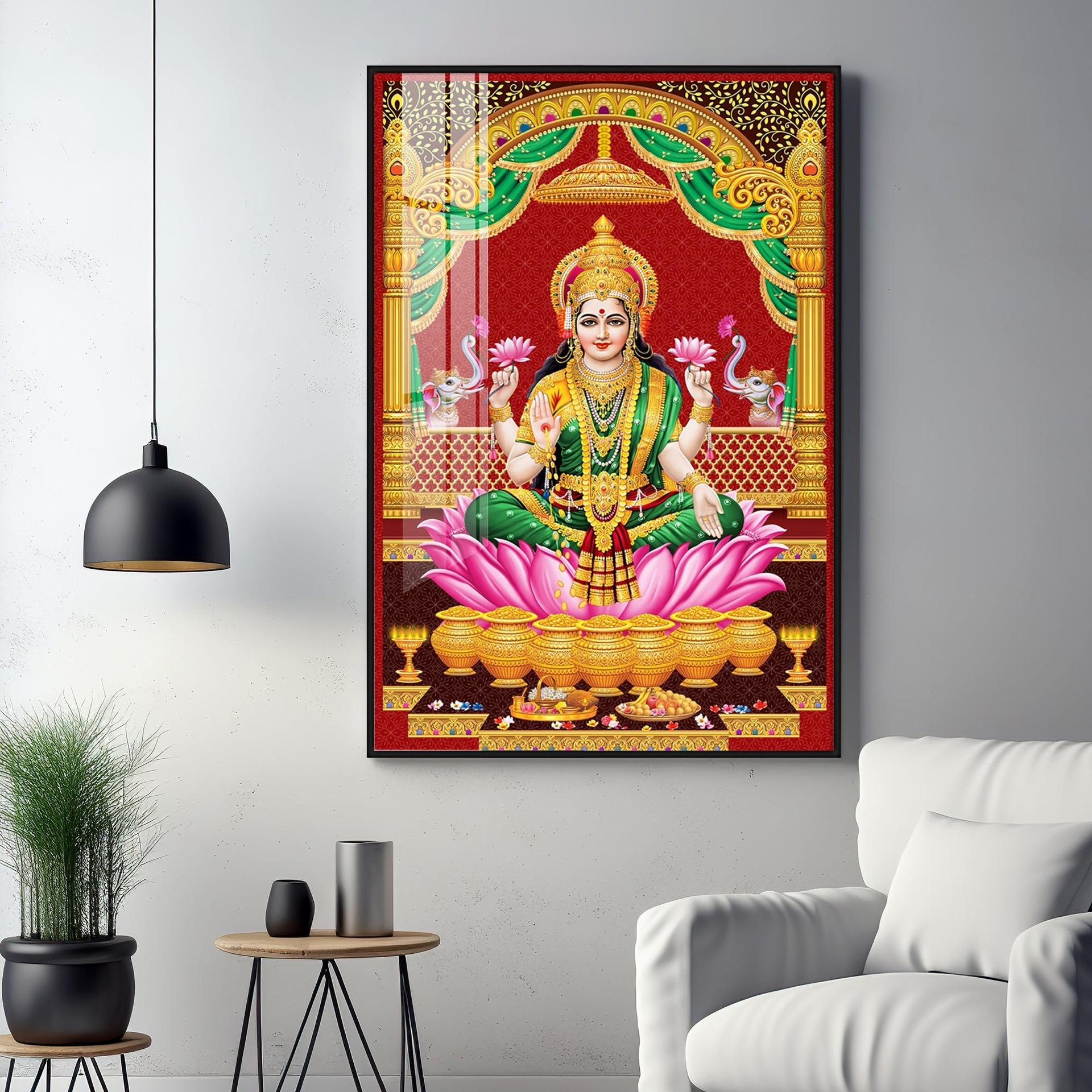 Lakshmi's Blessing Premium Acrylic Vertical Wall Art - Image 13