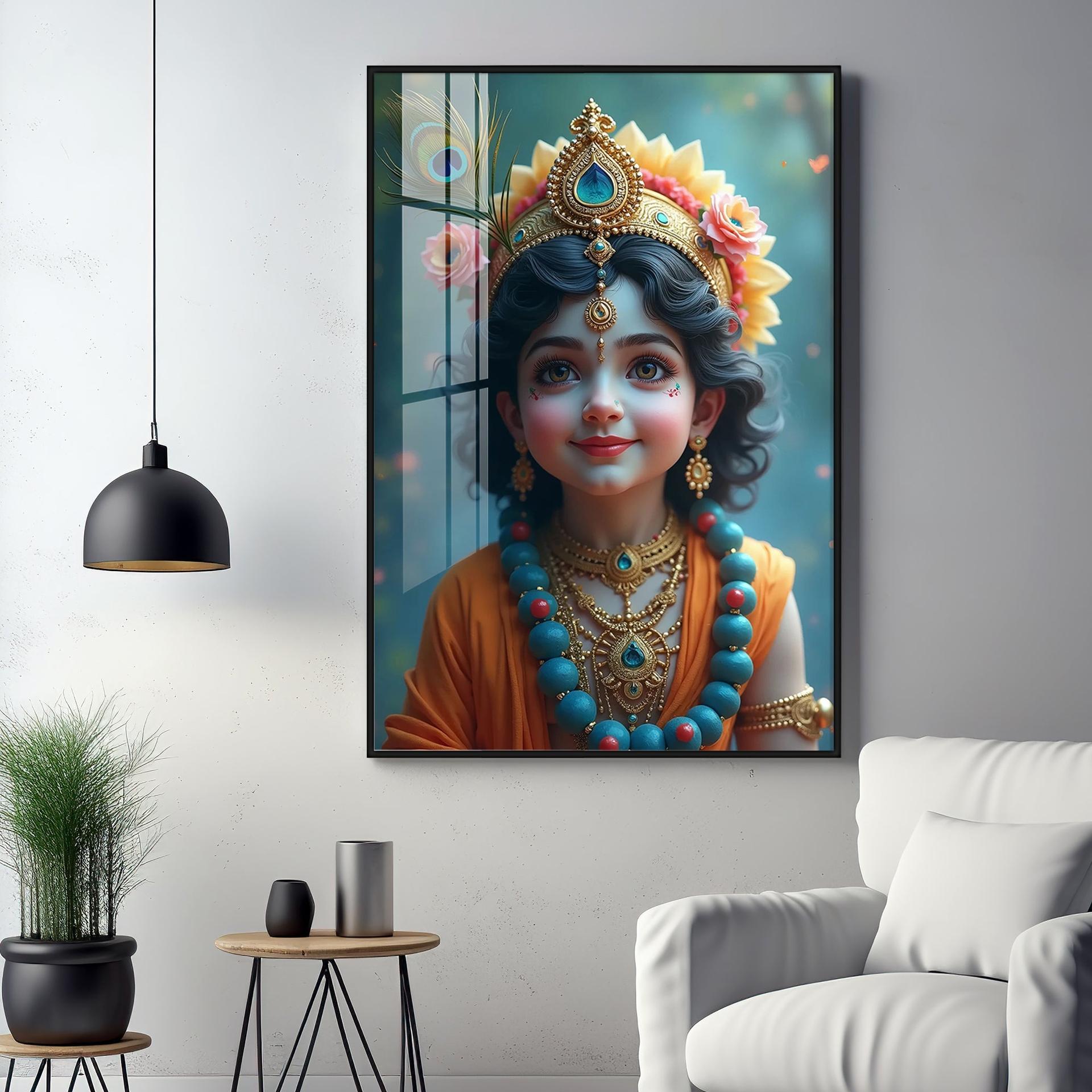 Little Krishna Resonance Premium Acrylic Wall Art - Image 10