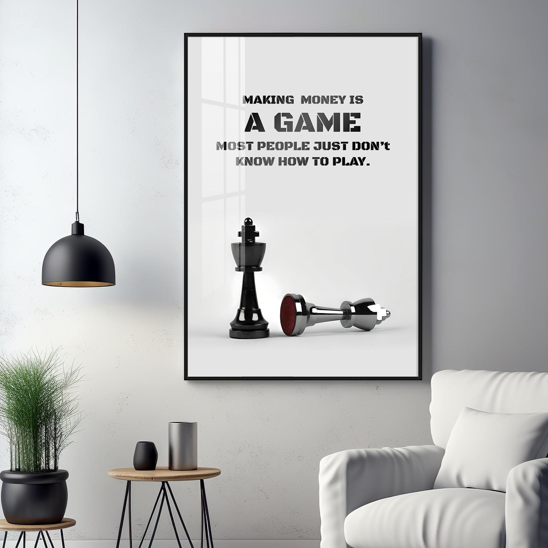 Making Money Is A Game Premium Acrylic Vertical Wall Art - Image 11