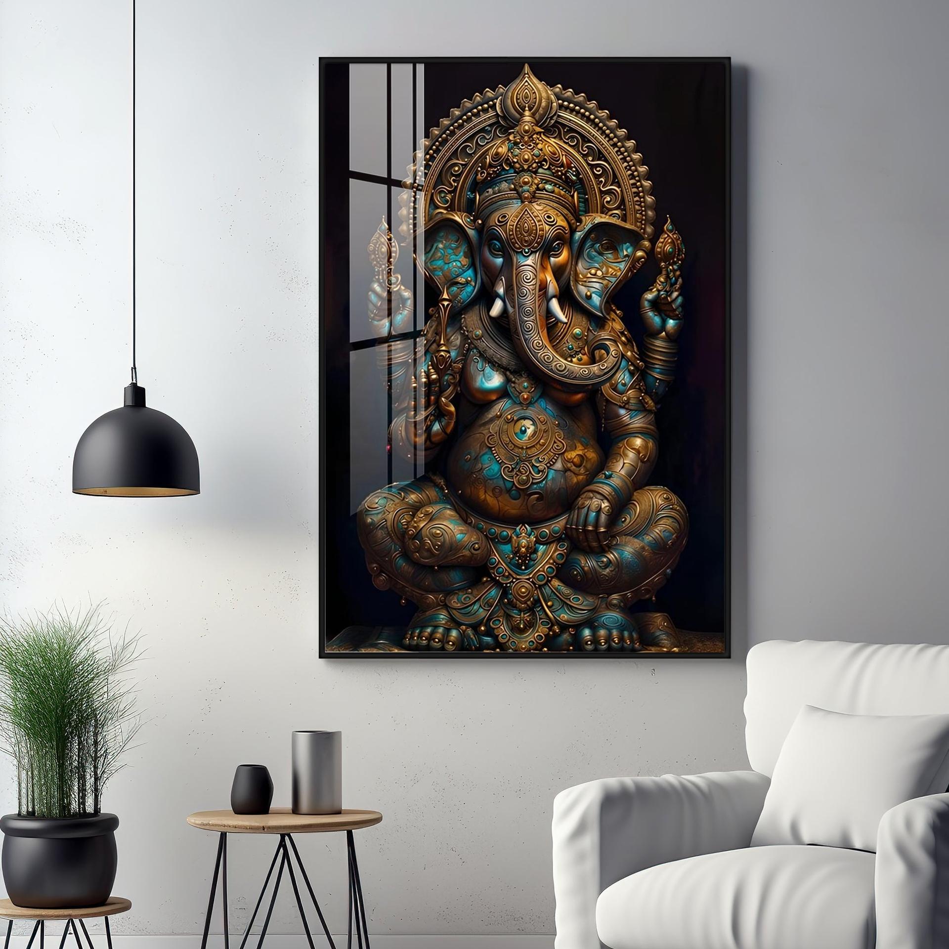 Lord Ganesha Premium Acrylic Vertical Wall Art - Image 17