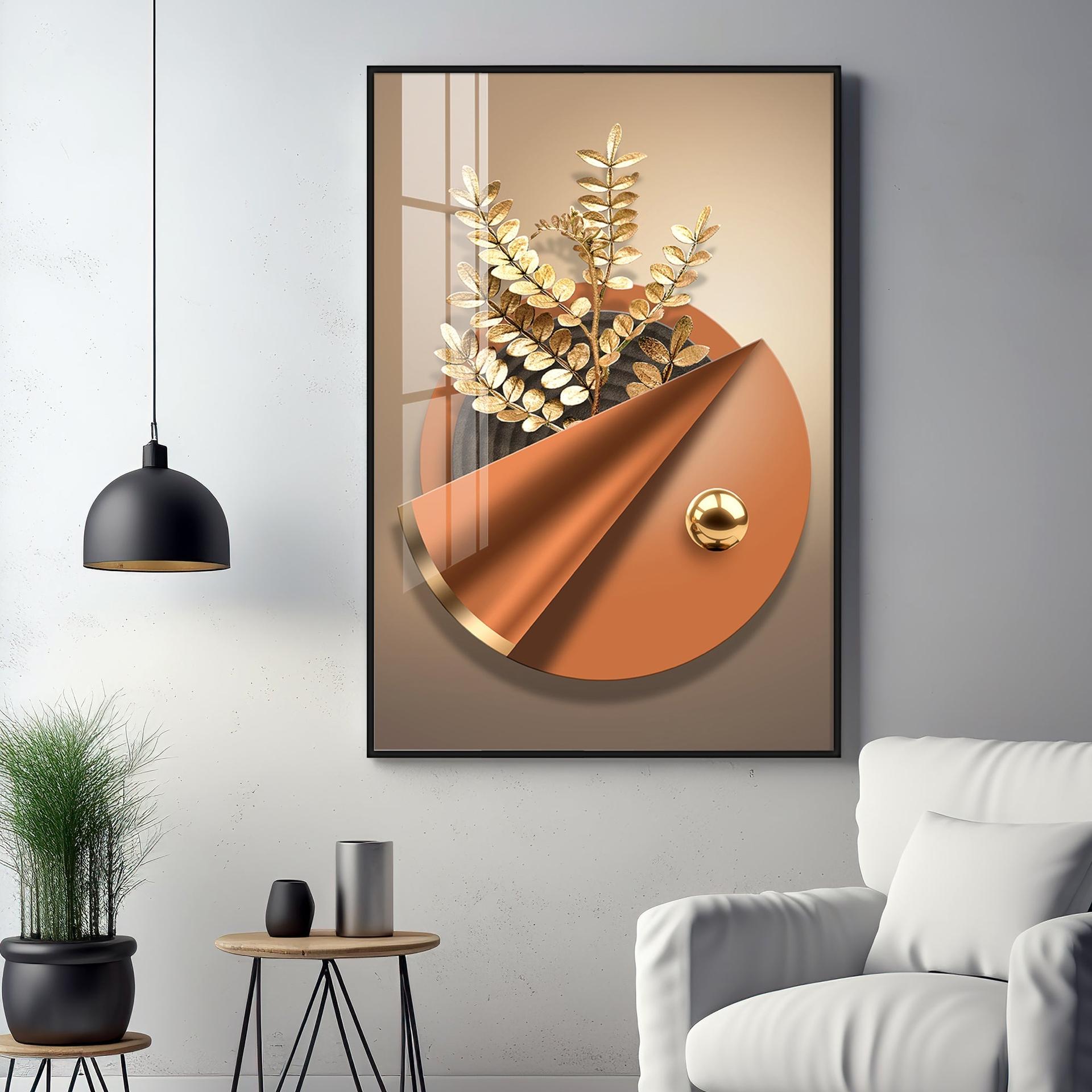 Aura Golden Petals Luxury Crystal Vertical Wall Art - Image 11