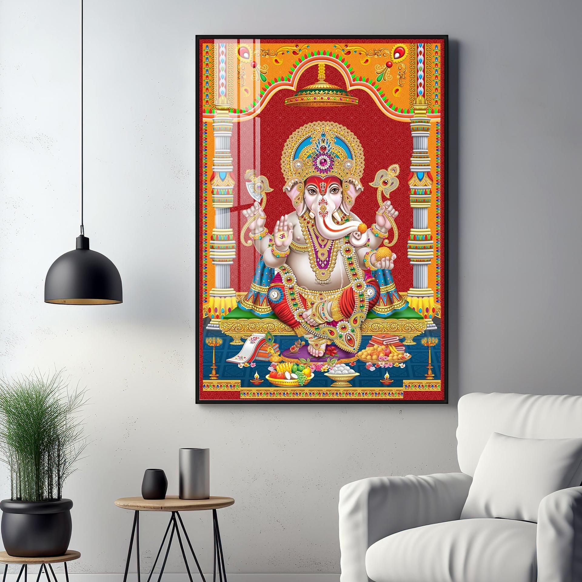Divine Ganesha Premium Acrylic Vertical Wall Art - Image 11