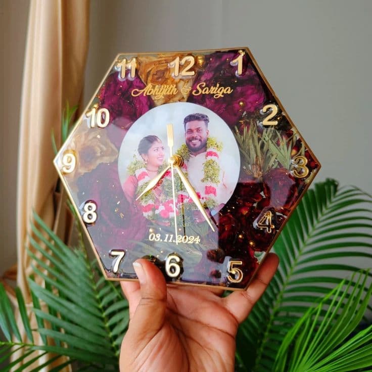 Handmade Customizable Resin Wall Clock