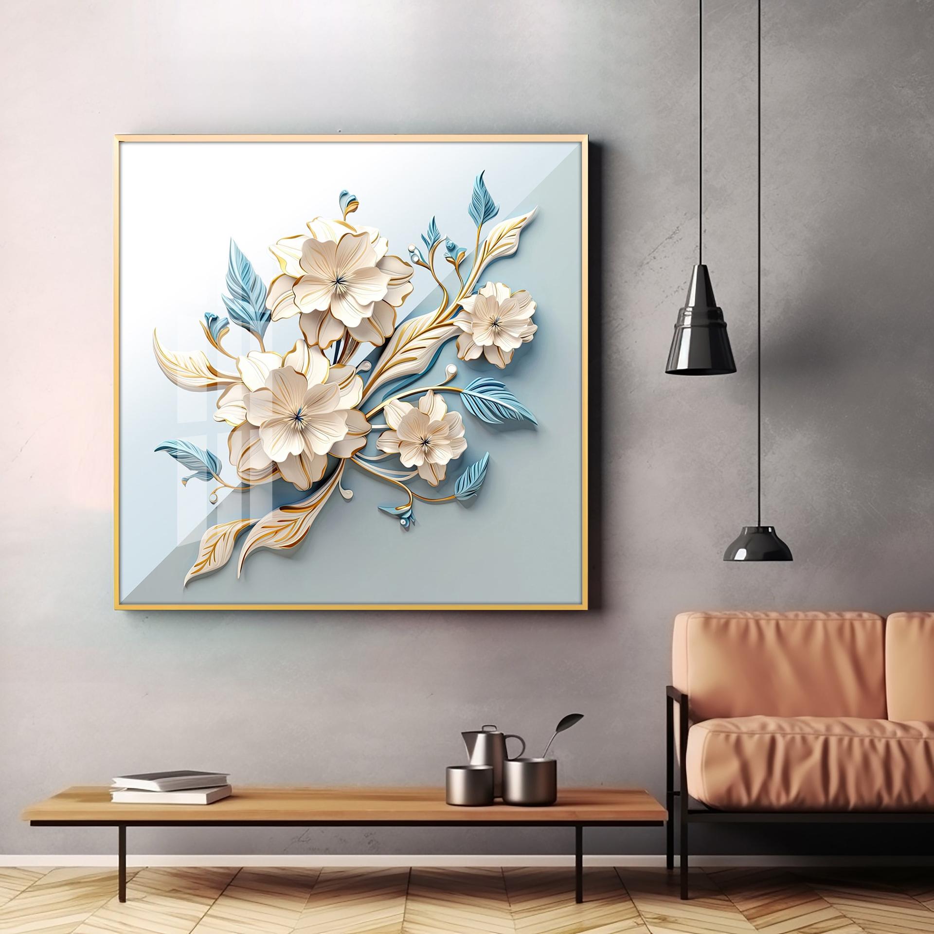 Floral Premium Acrylic Square Wall Art - Image 4