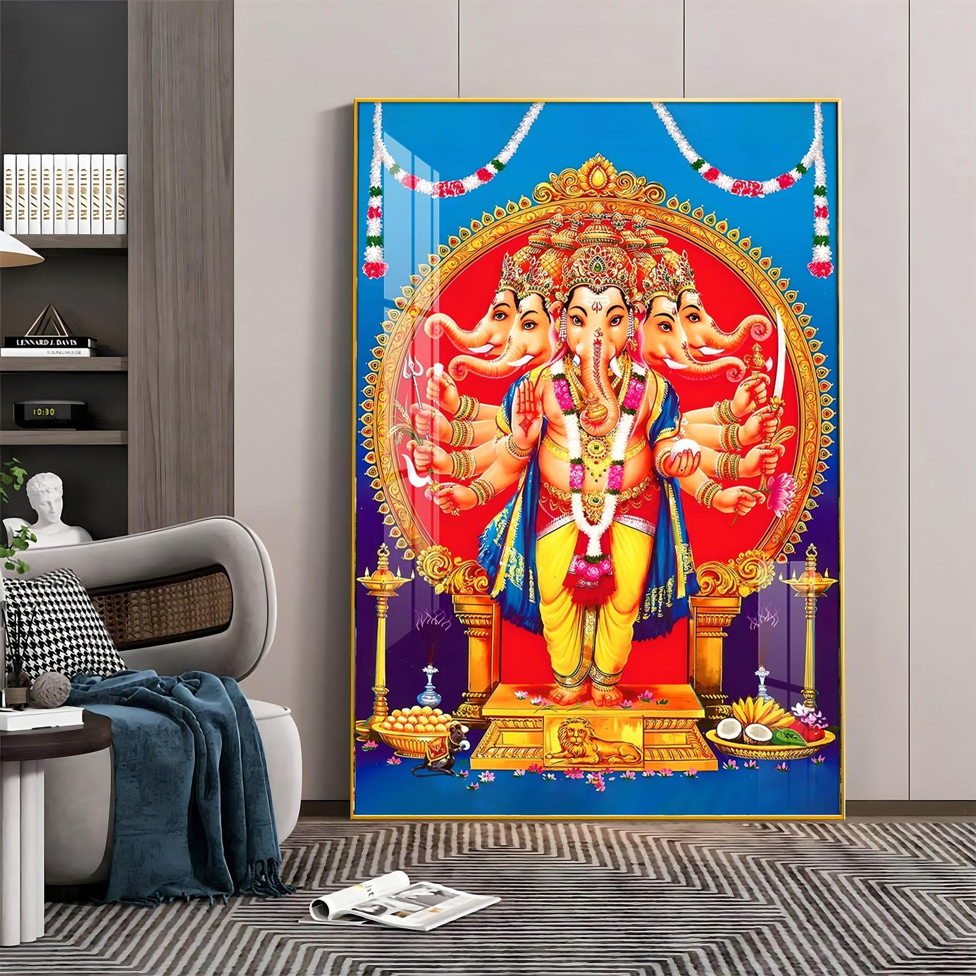 Ganesha's Embrace Premium Vertical Acrylic Wall Art - Image 2