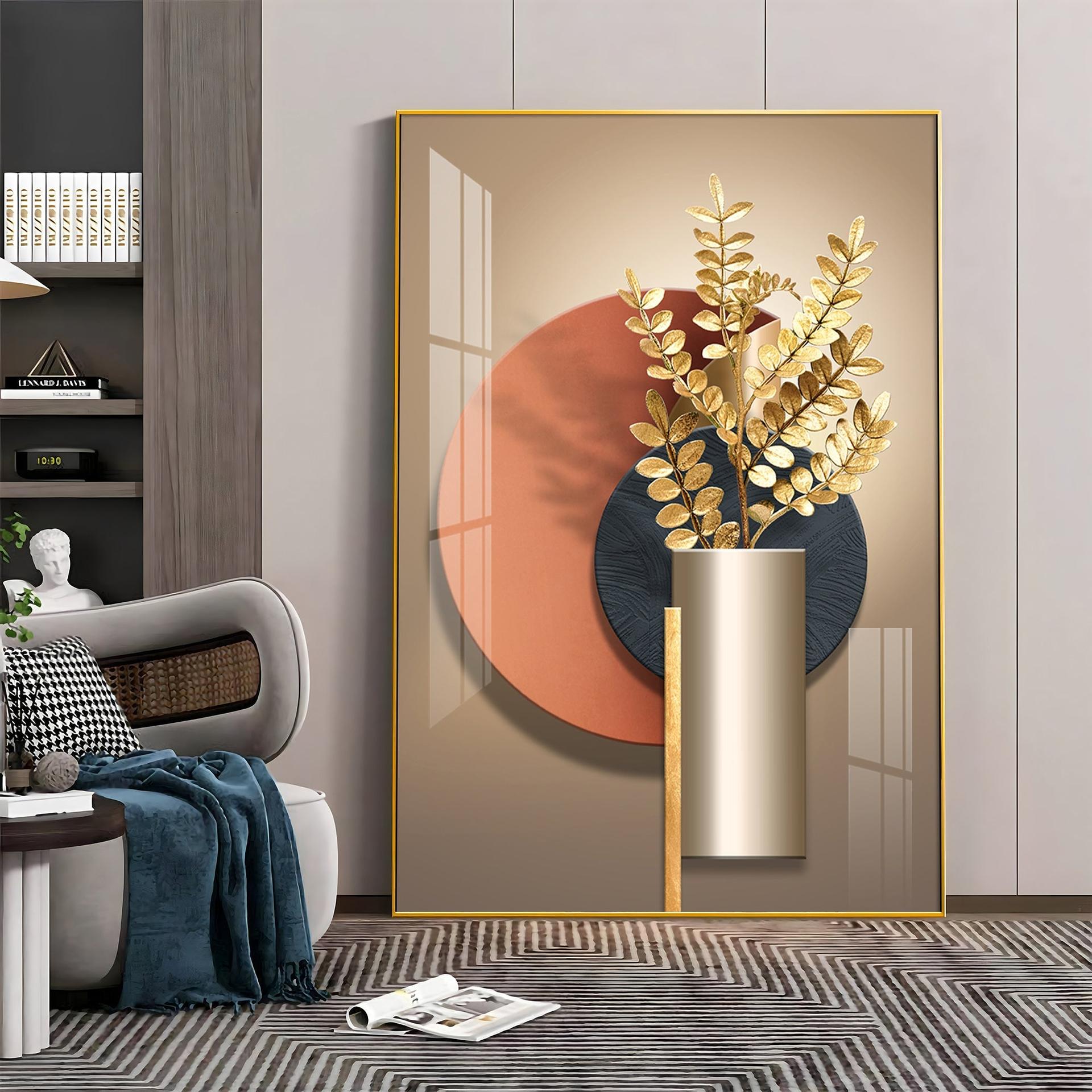 Floral Serenity Vase Luxury Crystal Vertical Wall Art - Image 7