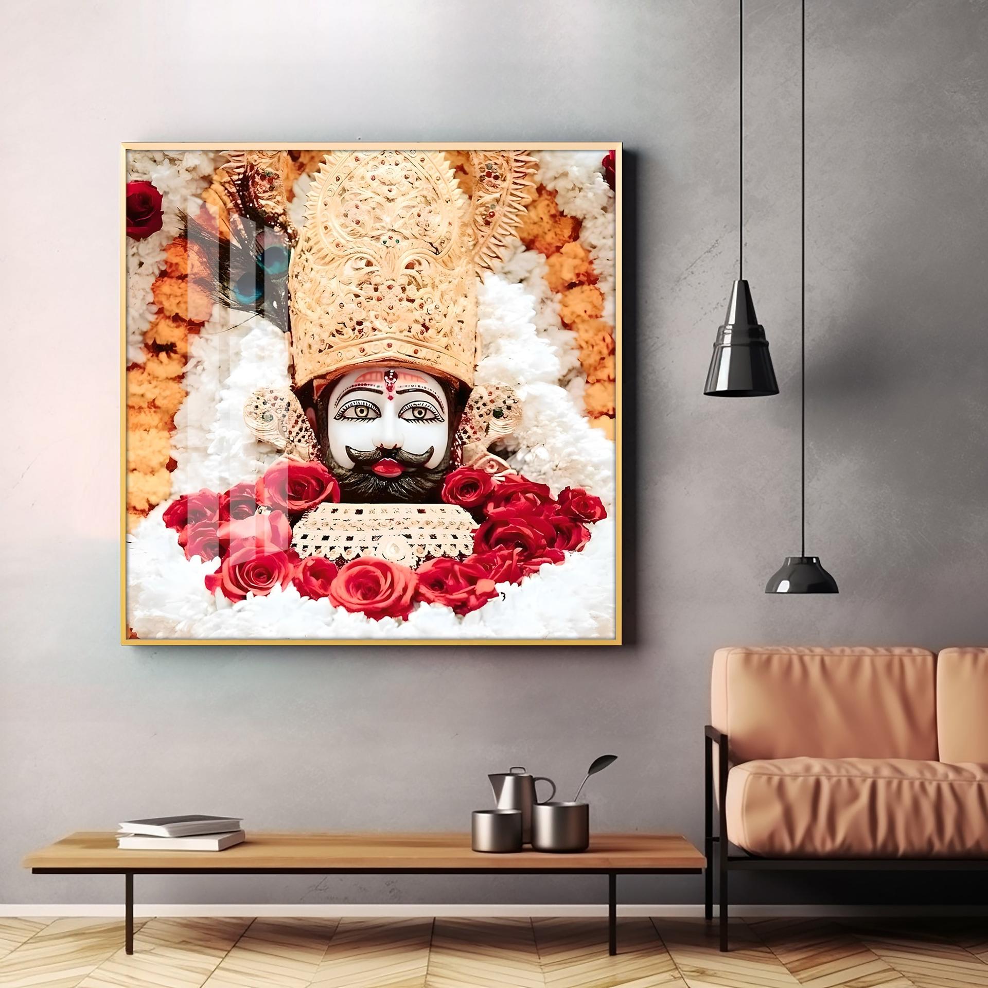 Lord Khatu Shyam Premium Acrylic Square Wall Art - Image 3