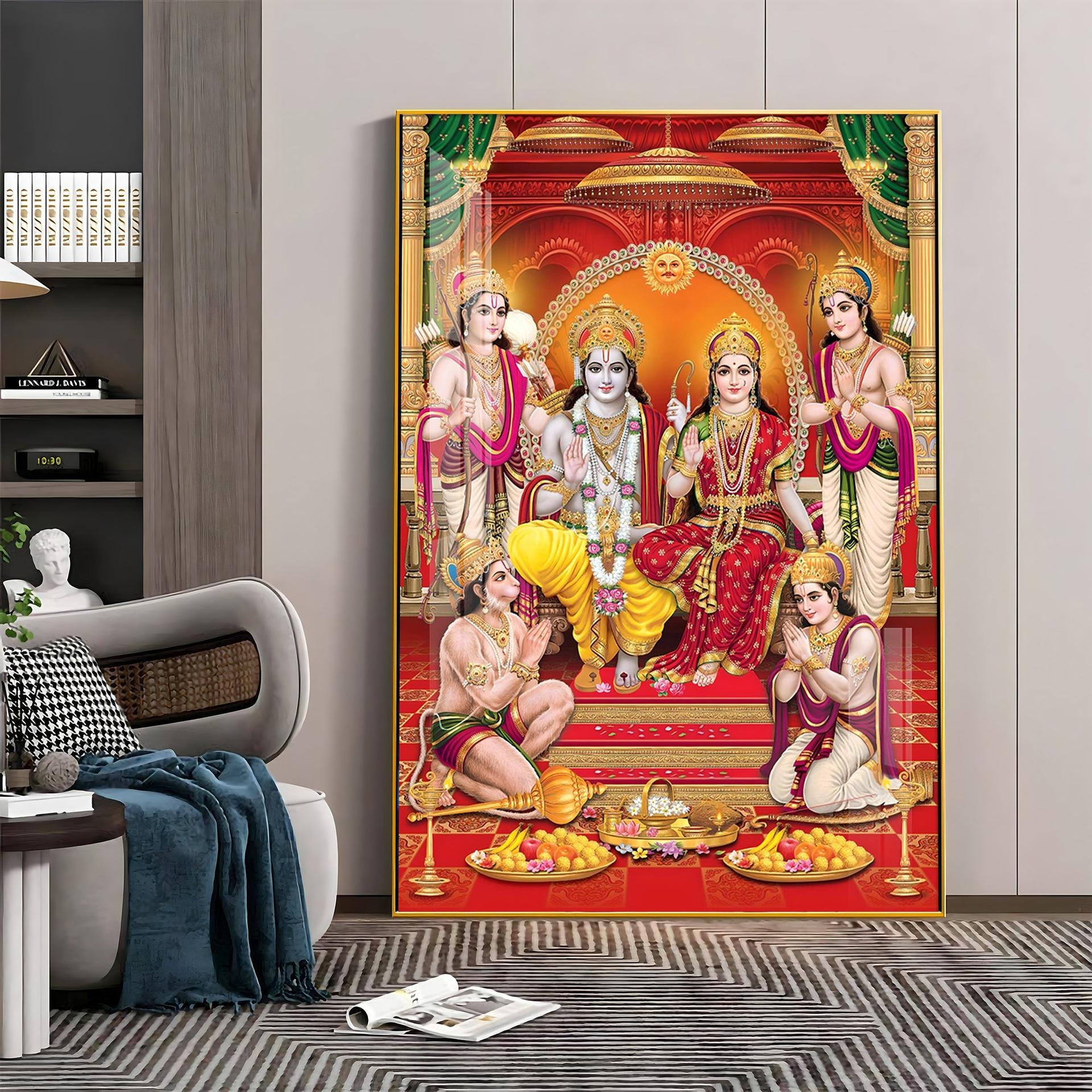 Shri Ram Darbar Premium Acrylic Vertical Wall Art - Image 12