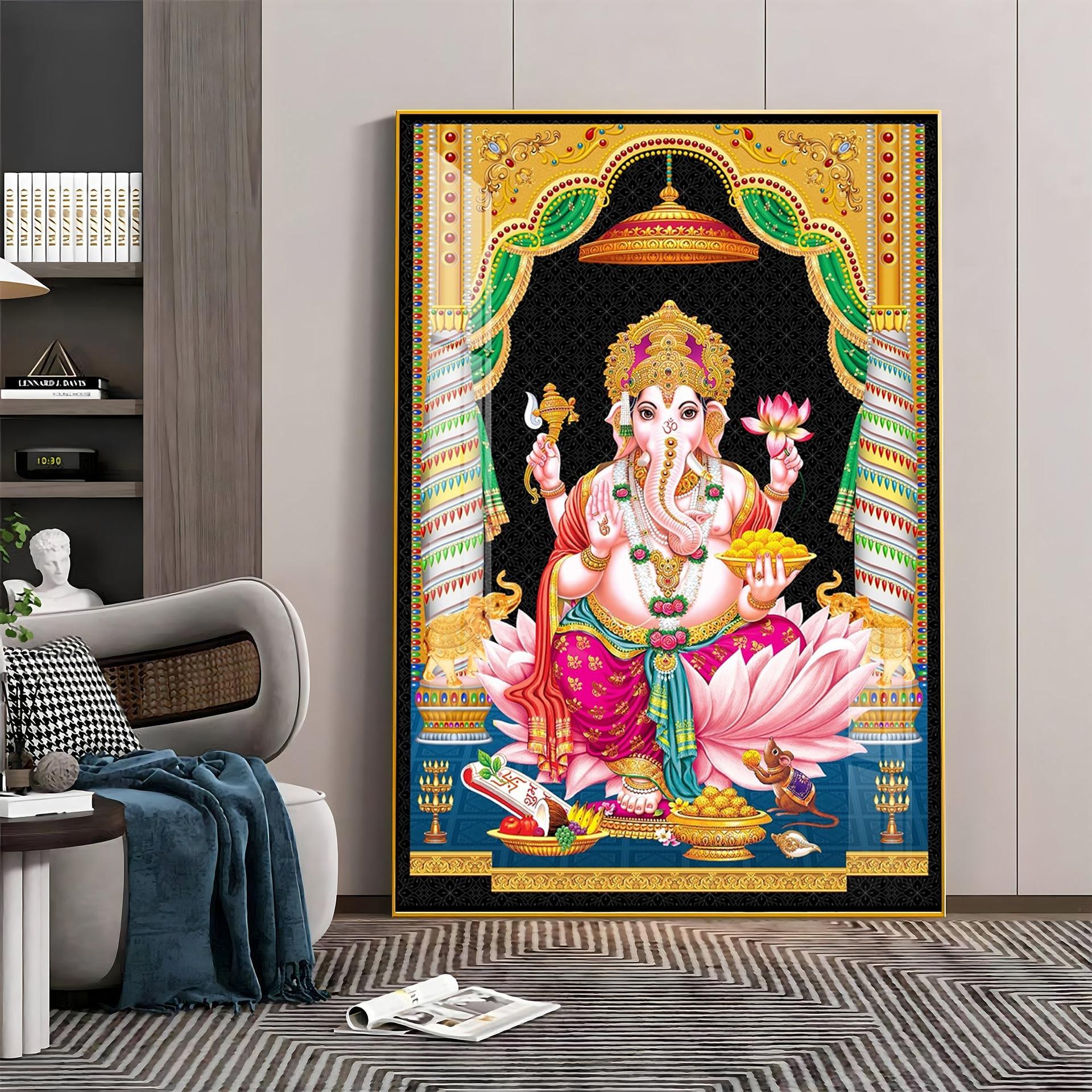 Divine Ganesh Serenity Premium Acrylic Vertical Wall Art - Image 10