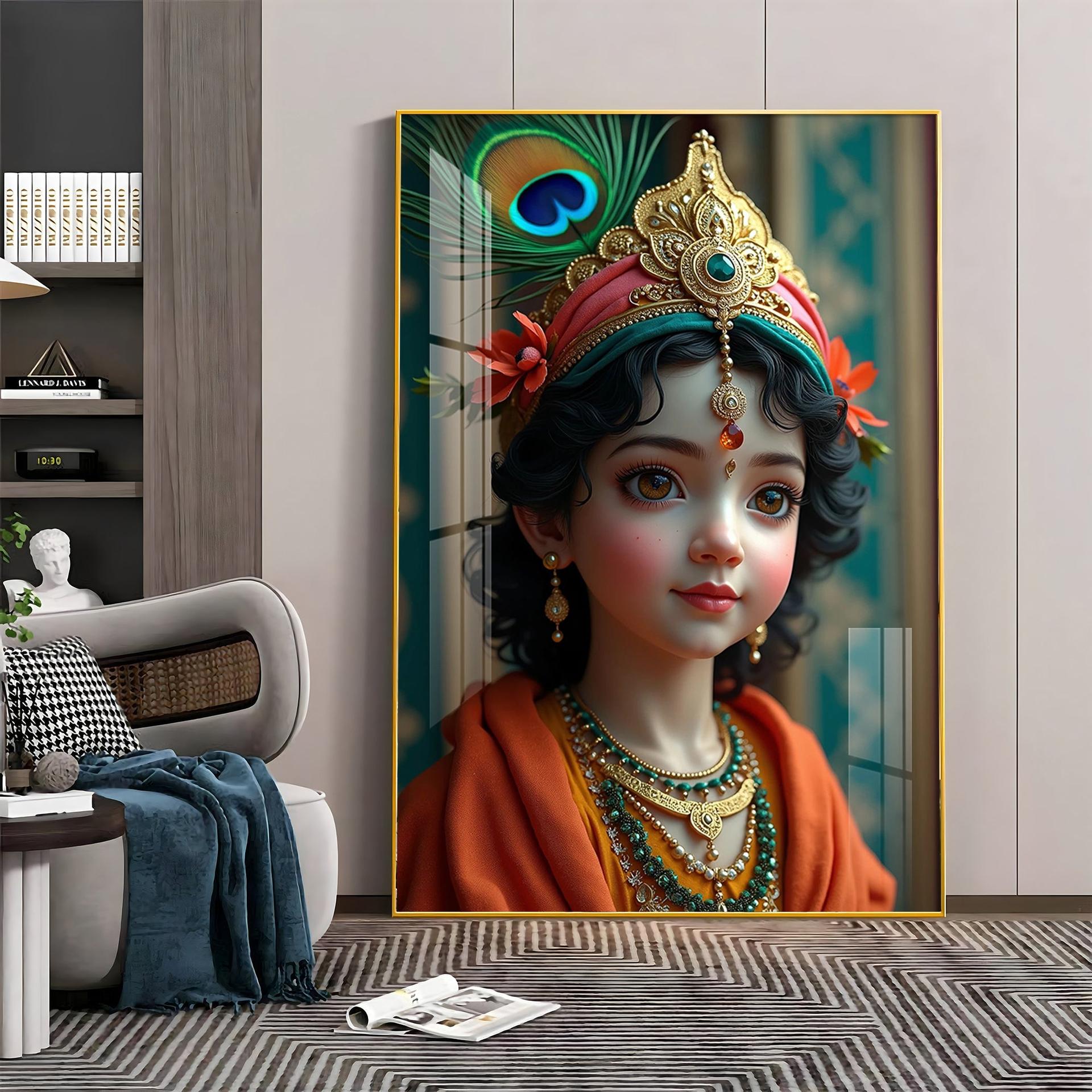 Krishna Reverberations Premium Acrylic Wall Art - Image 4