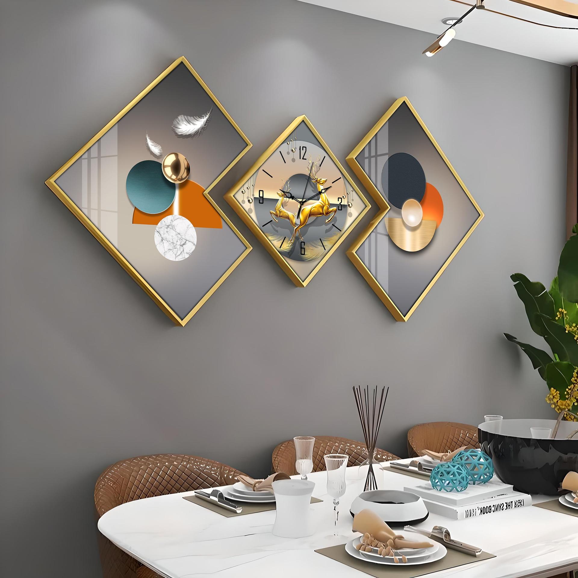 Golden Running Deer Premium Acrylic Wall Clock - Image 3