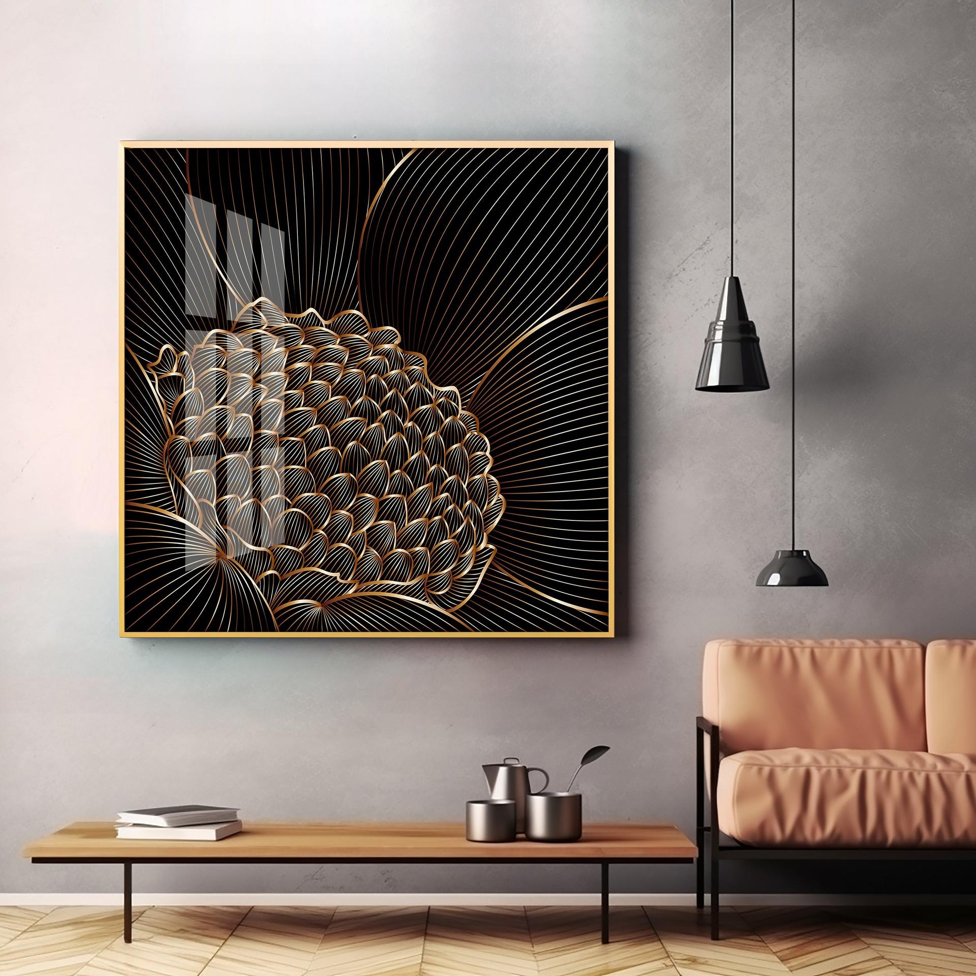 Abstract Floral Premium Acrylic Square Wall Art - Image 4