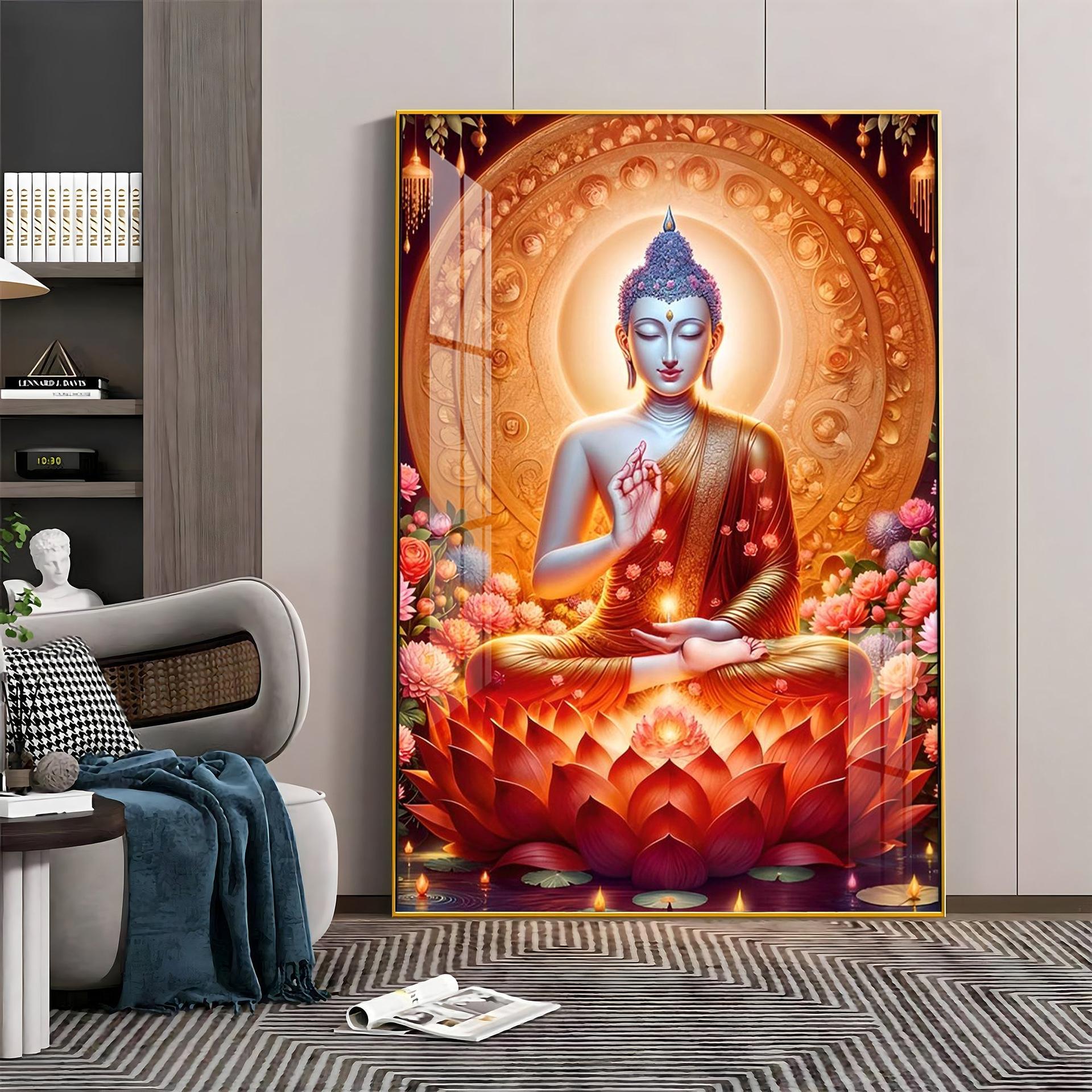 Peaceful Buddha Premium Acrylic Vertical Wall Art - Image 2