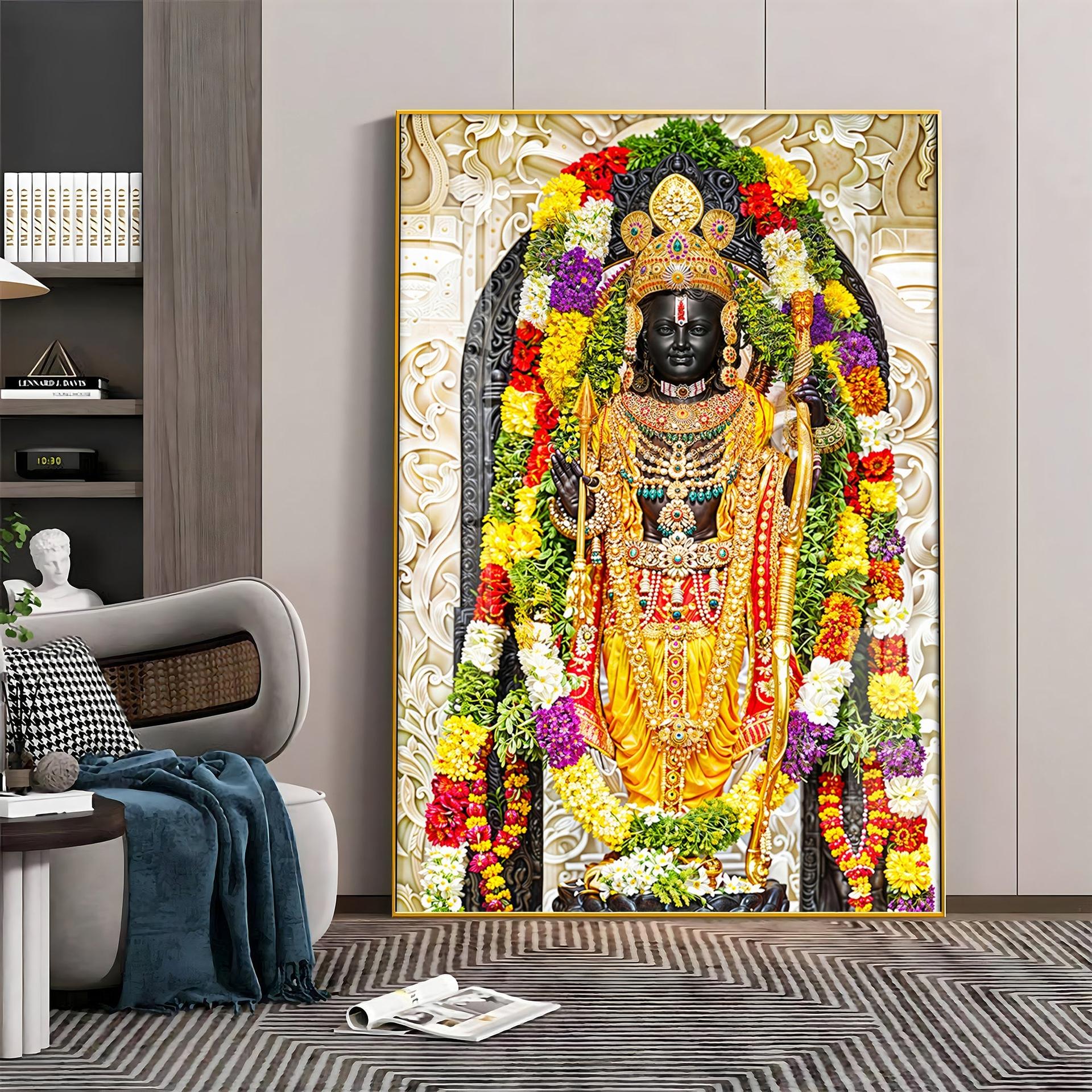 Shri Ram Janmbhoomi Portray Premium Vertical Wall Art