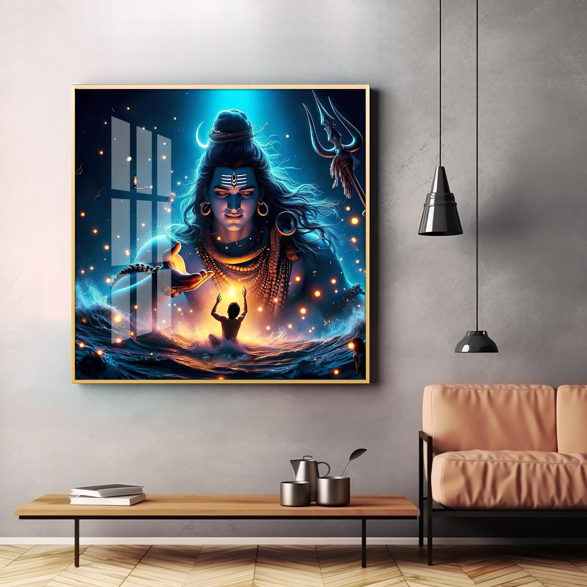 Cosmic Shiva Premium Acrylic Square Wall Art - Image 2